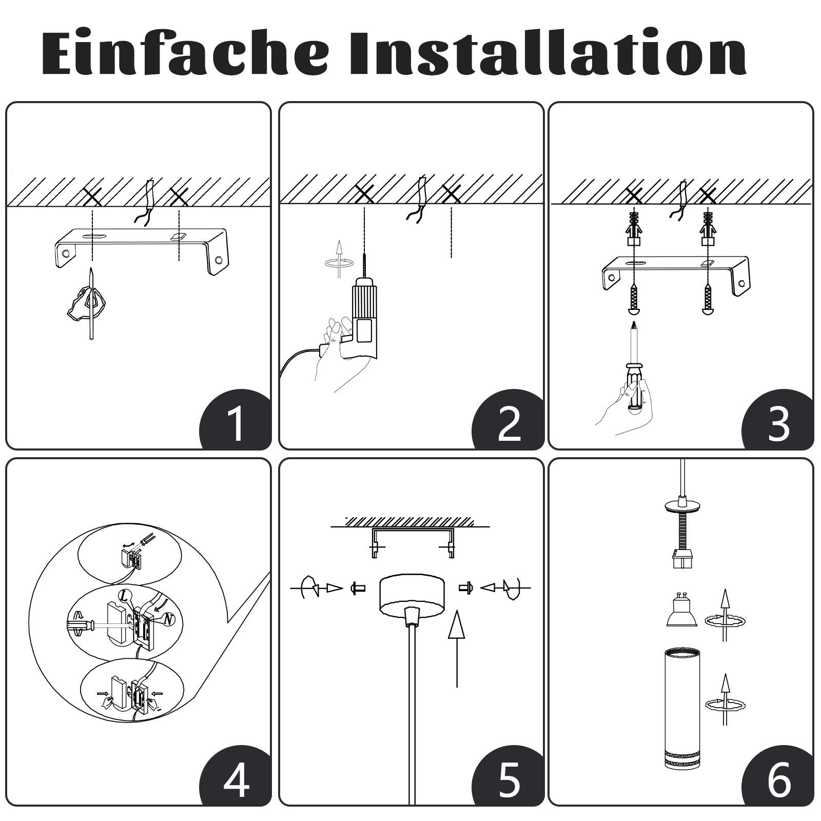 Guida passo passo per una facile installazione di un lampadario, a partire dalla staffa di montaggio.
