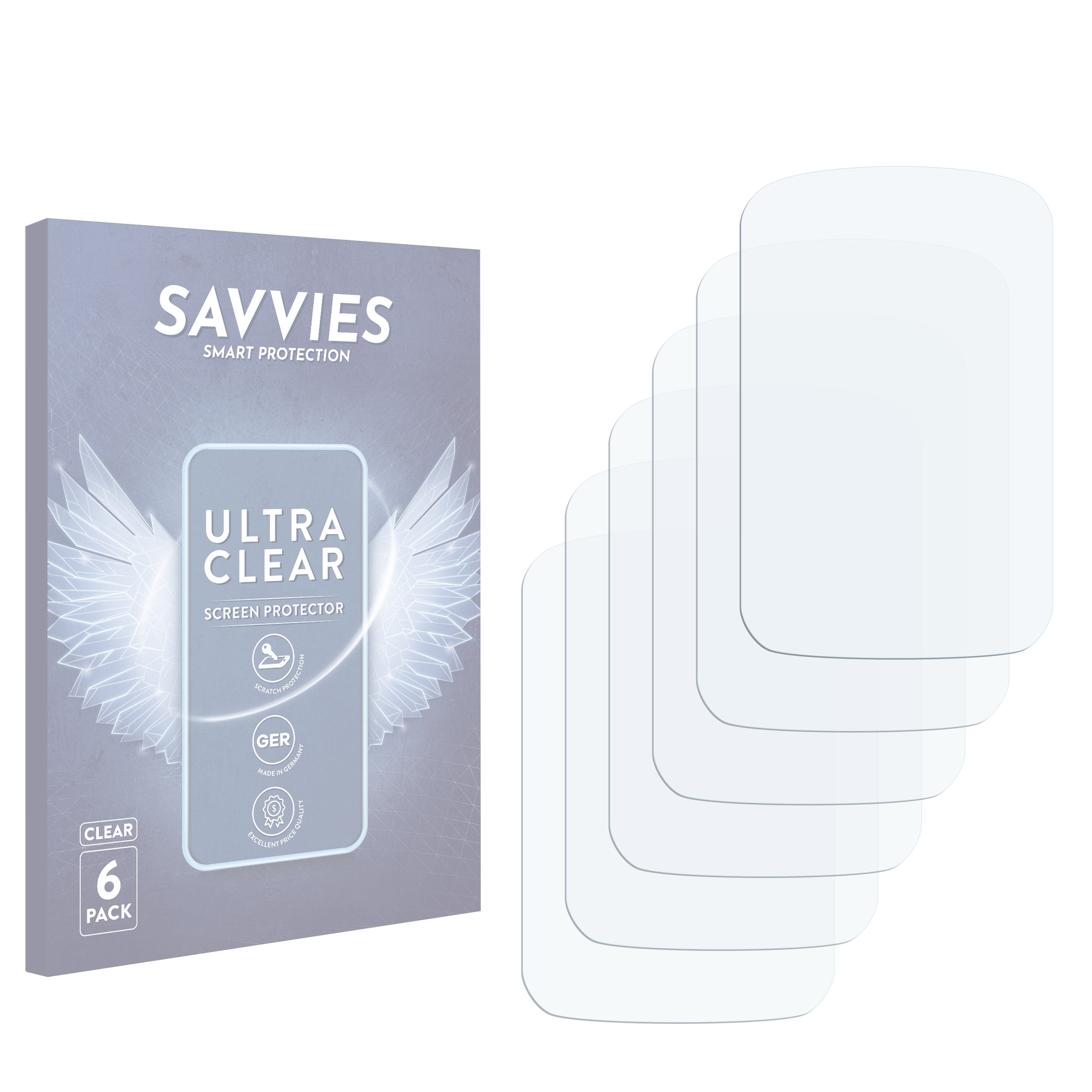 Verpackung für 6 Displayschutzfolien und 5 Displayschutzfolien