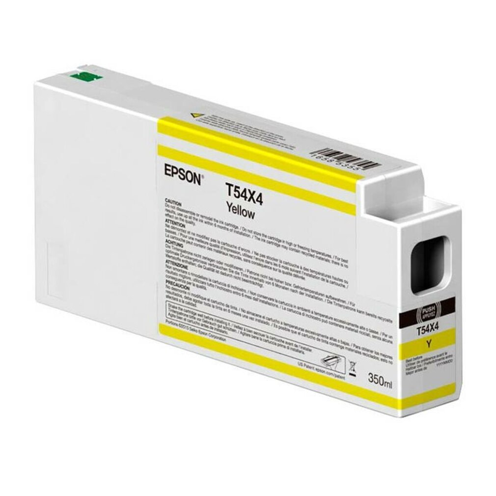 Cartuccia d'inchiostro Epson T54X4 gialla con avvisi e capacità 350ml.