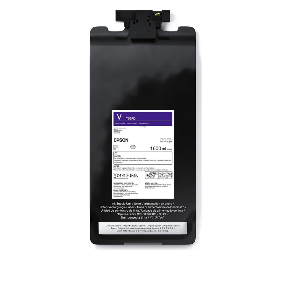 Czarny tusz Epson T56FD, 1600 ml, wyprodukowano w Indonezji.
