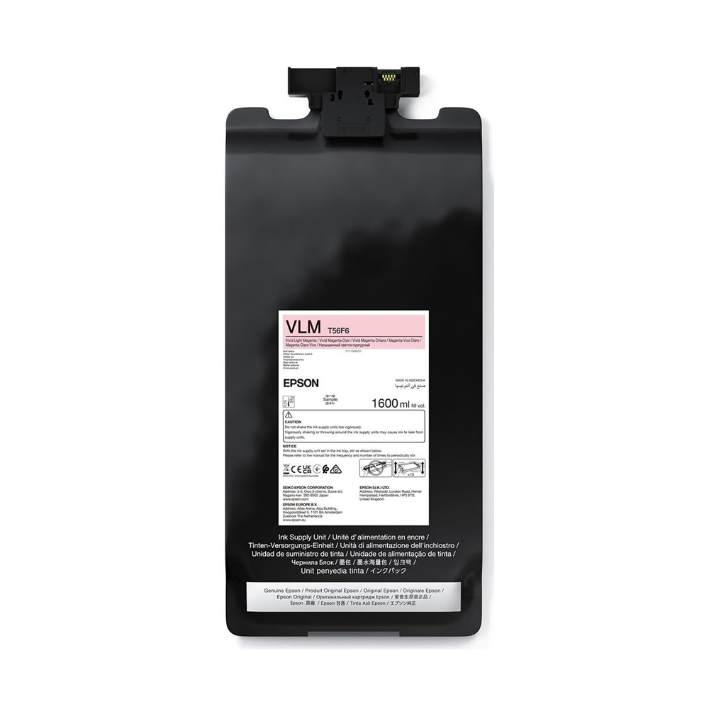 Czarny zbiornik z tuszem Epson, model T56F6, objętość 1600 ml.