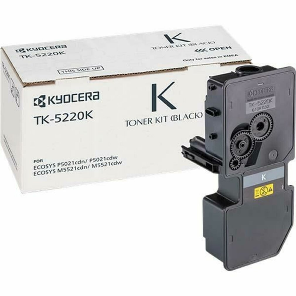 Kit de toner Kyocera TK-5220K (noir) à côté de sa boîte.