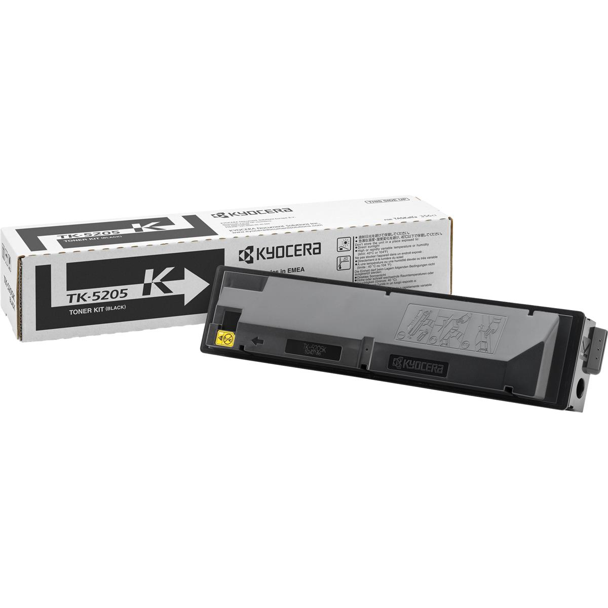 Kit de toner noir Kyocera TK-5205 en boîte et cartouche.