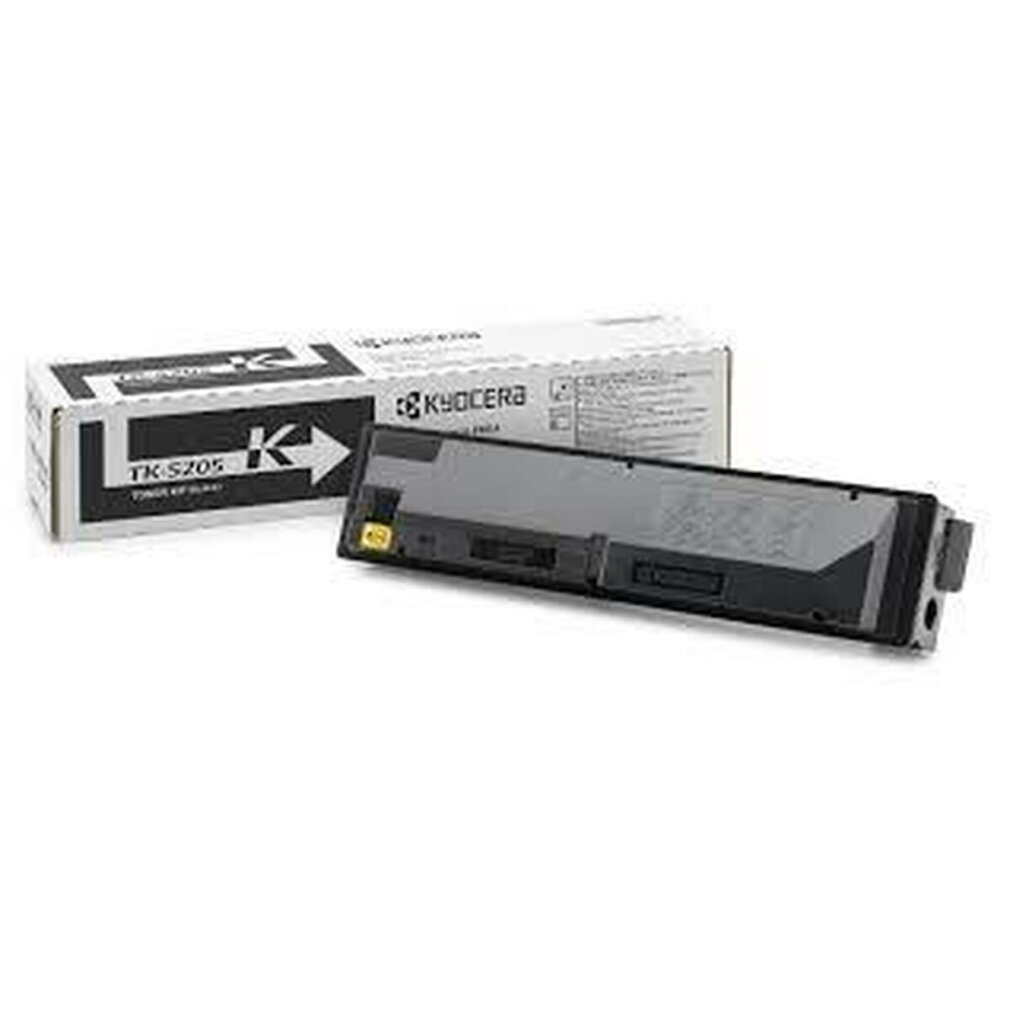 Cartouche de toner Kyocera TK-5205 et boîte sur fond blanc.