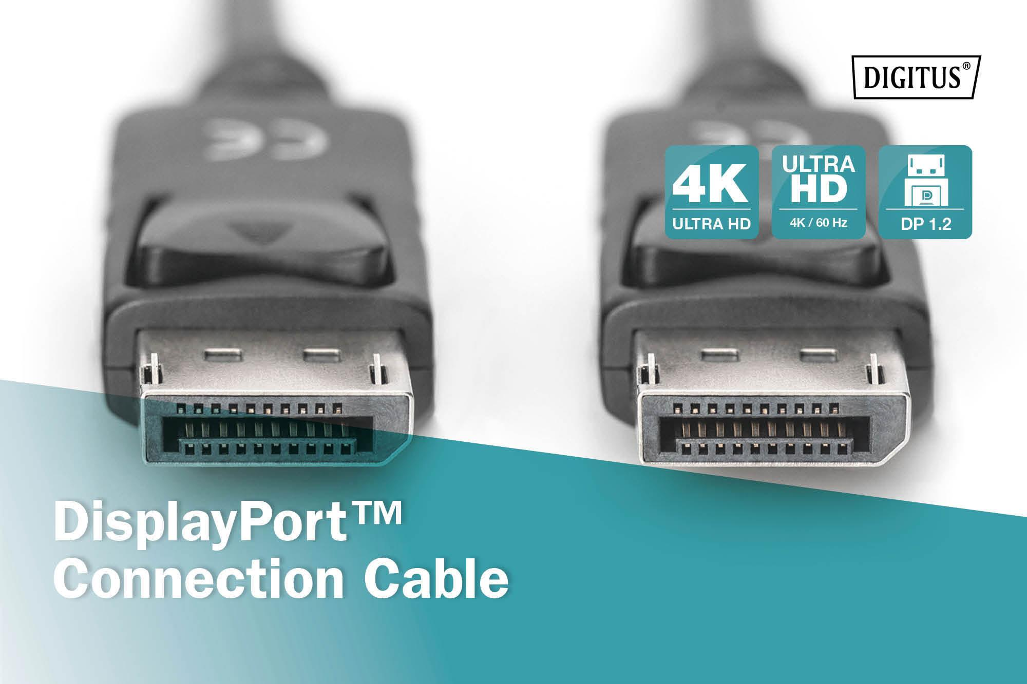 Cavo di connessione DisplayPort con risoluzione 4K UHD e DP 1.2.