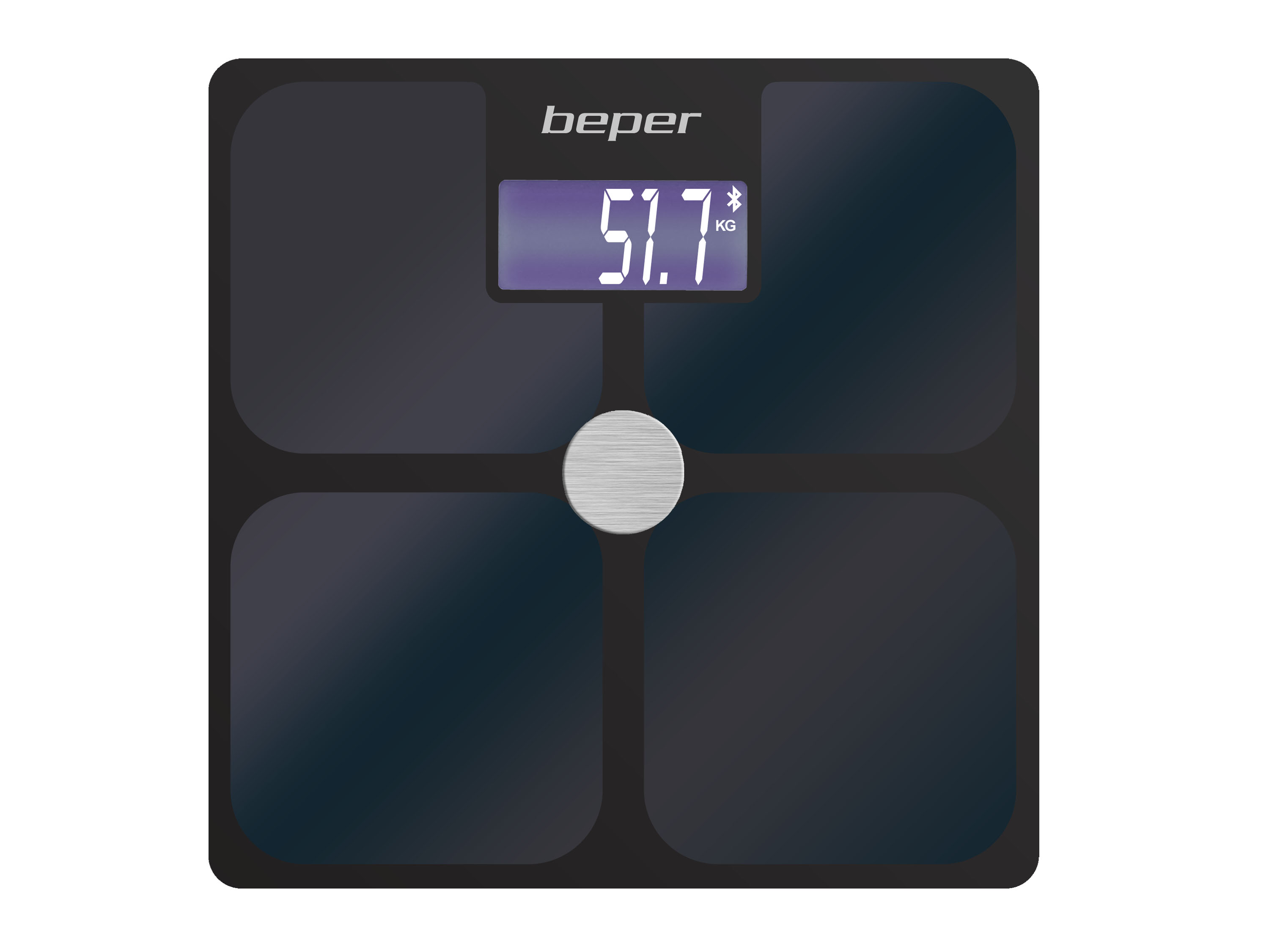 Bilancia digitale nera che mostra 51,7 kg.