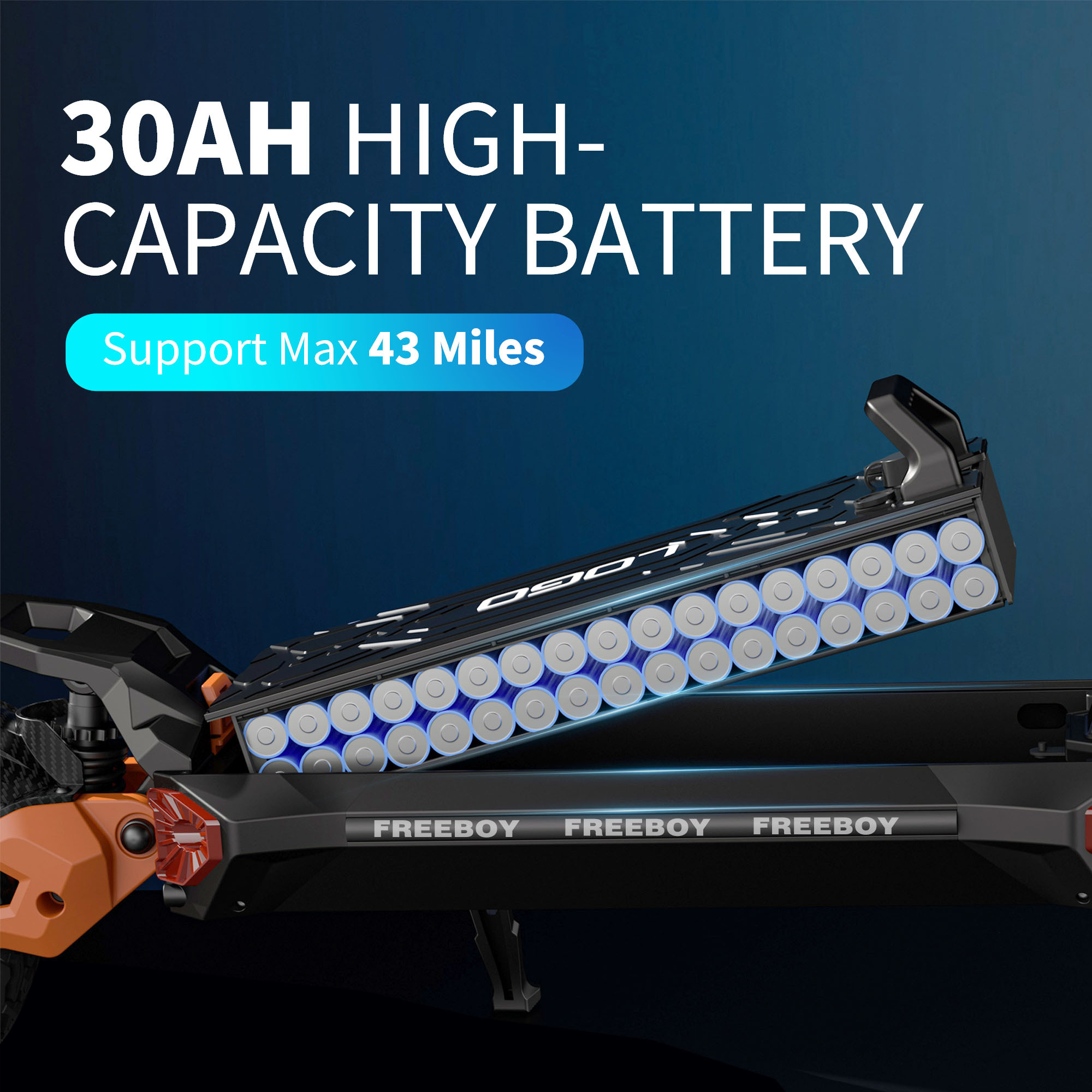 Bateria skutera elektrycznego 30AH, zasięg do 43 mil.