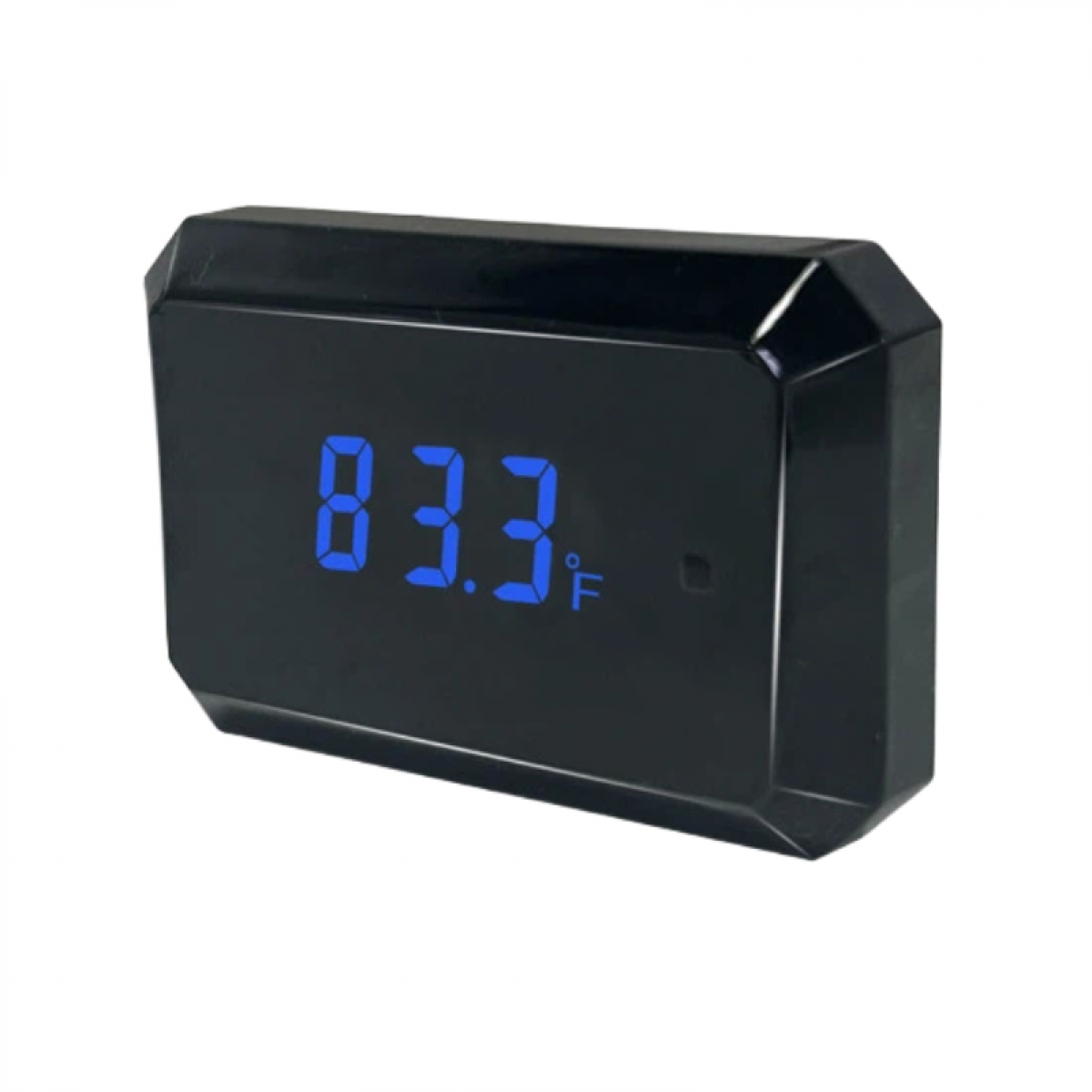 Digitalthermometer zeigt 83.3°F auf schwarzem Display.