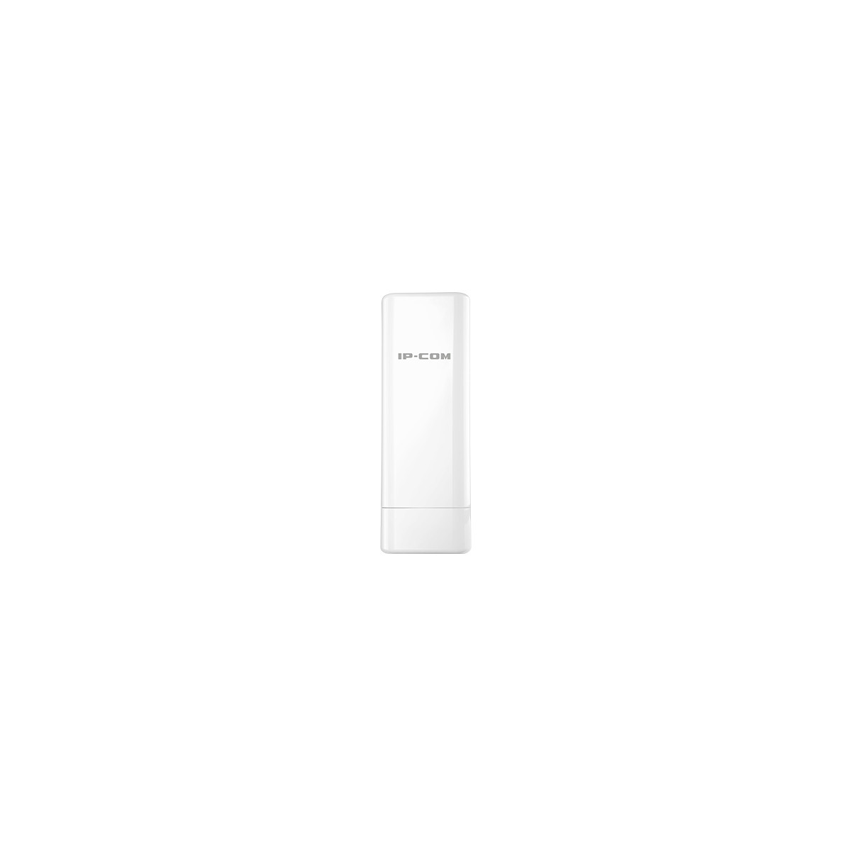 Un'antenna bianca e allungata con la scritta IP-COM.