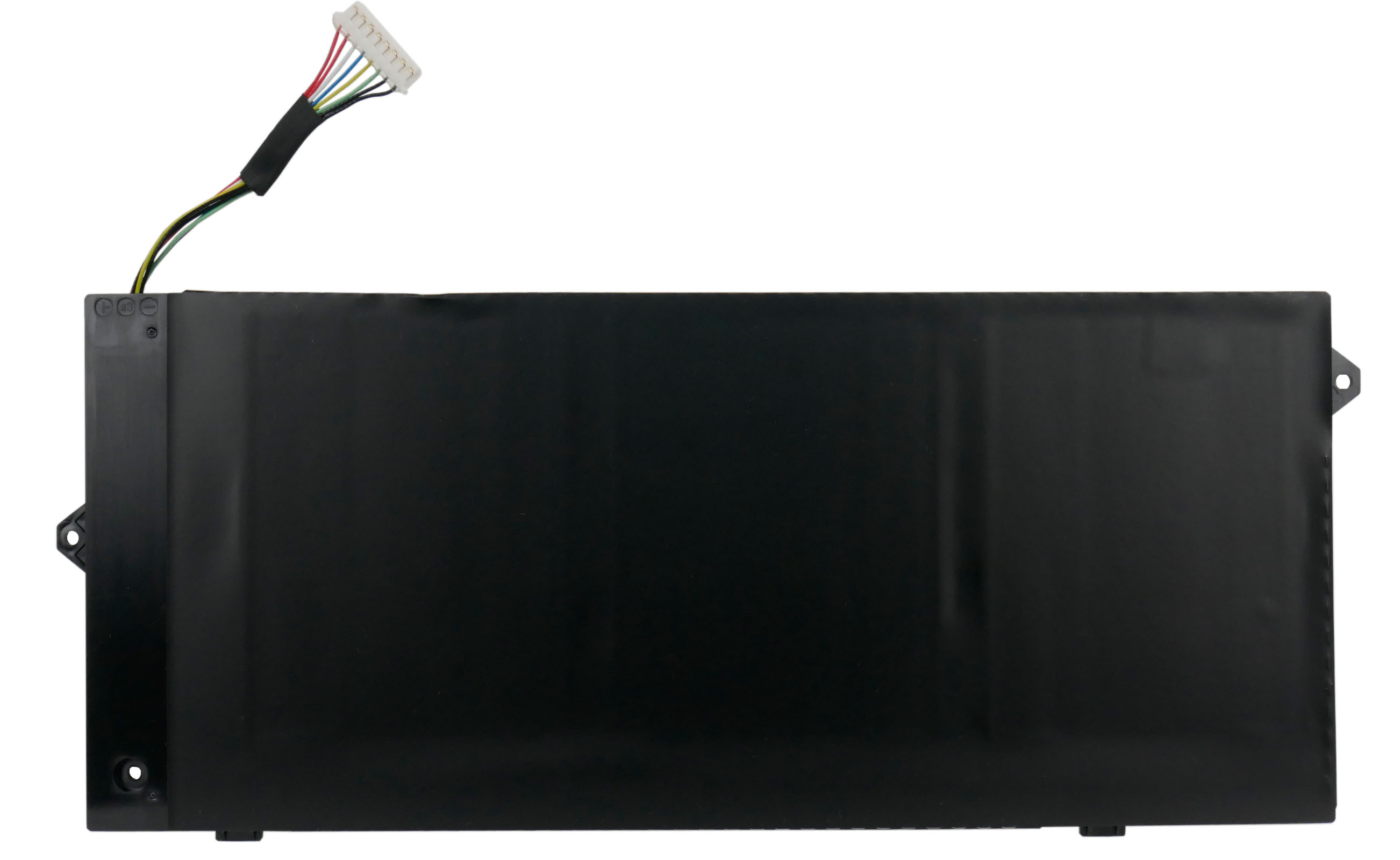 Czarna bateria do laptopa z kablem i złączem.