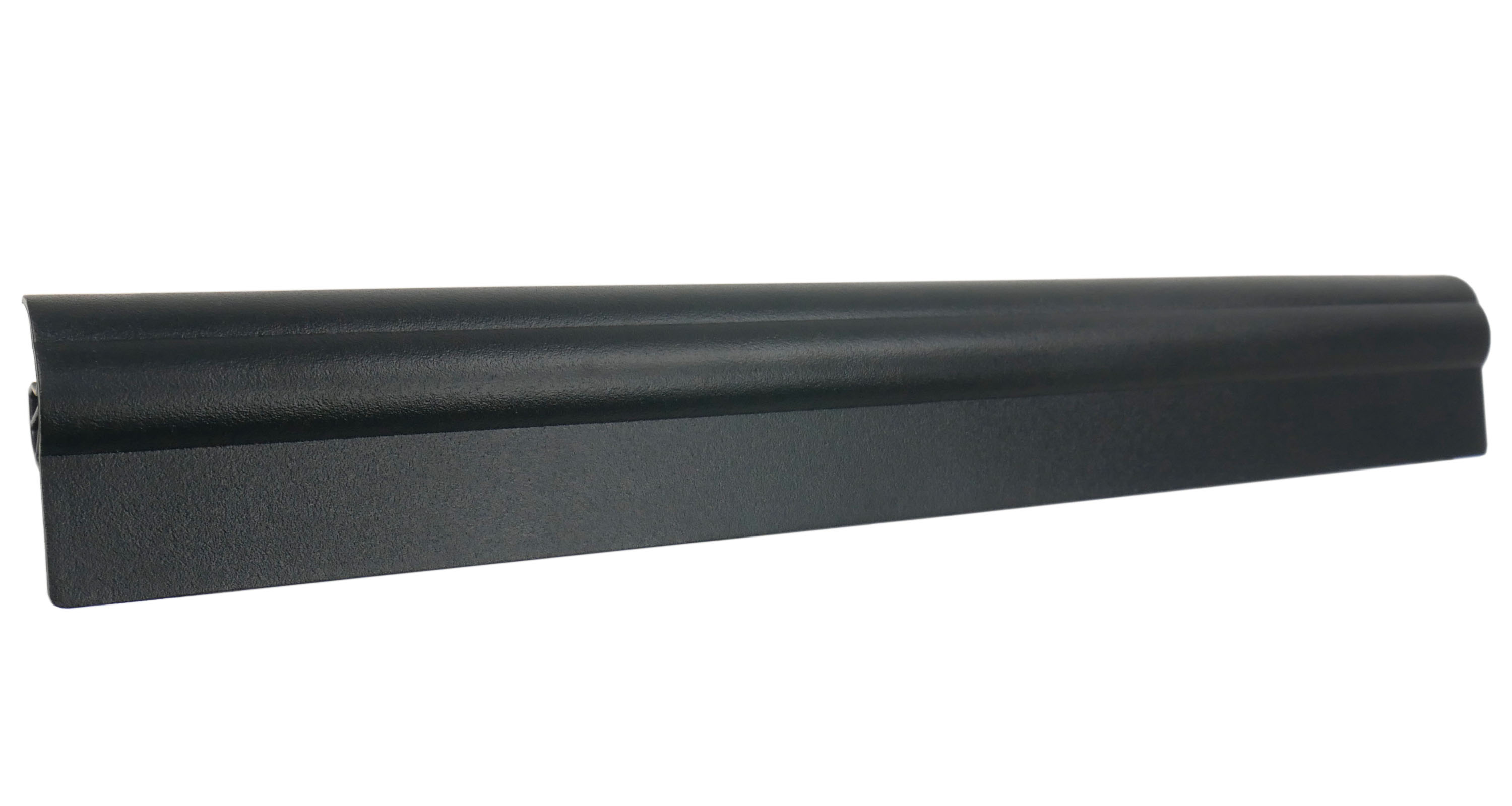 Wąski, czarny, prostokątny przedmiot z lekko zaokrągloną górną krawędzią.