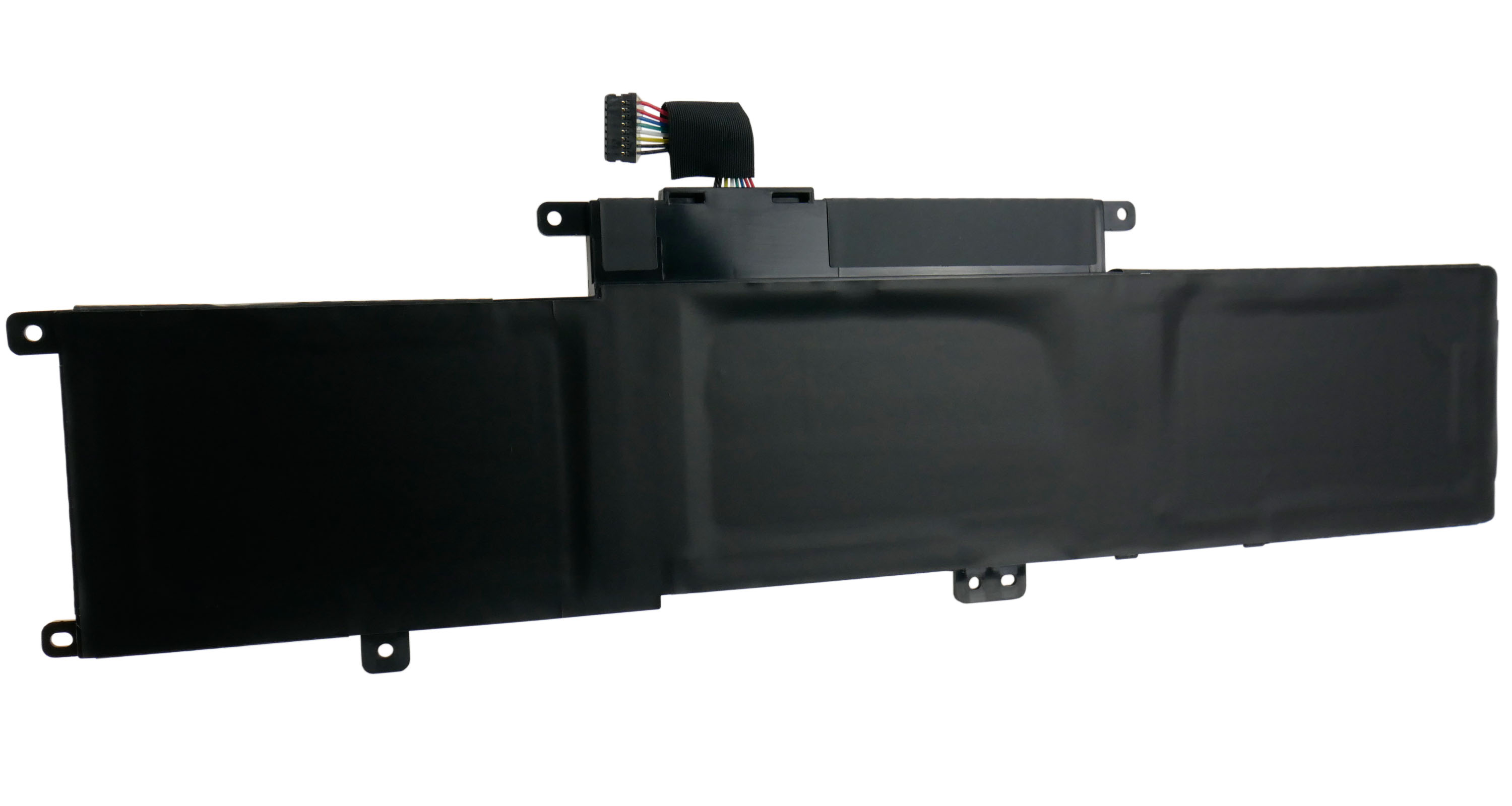 Czarna bateria do laptopa z kablem i złączem.