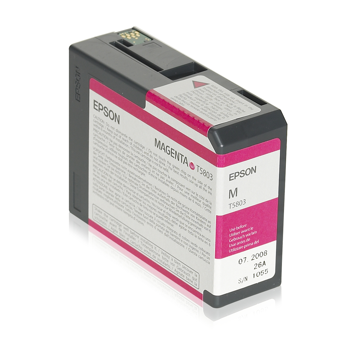 Epson Magenta T5803 inktcartridge met houdbaarheidsdatum 07.2008.