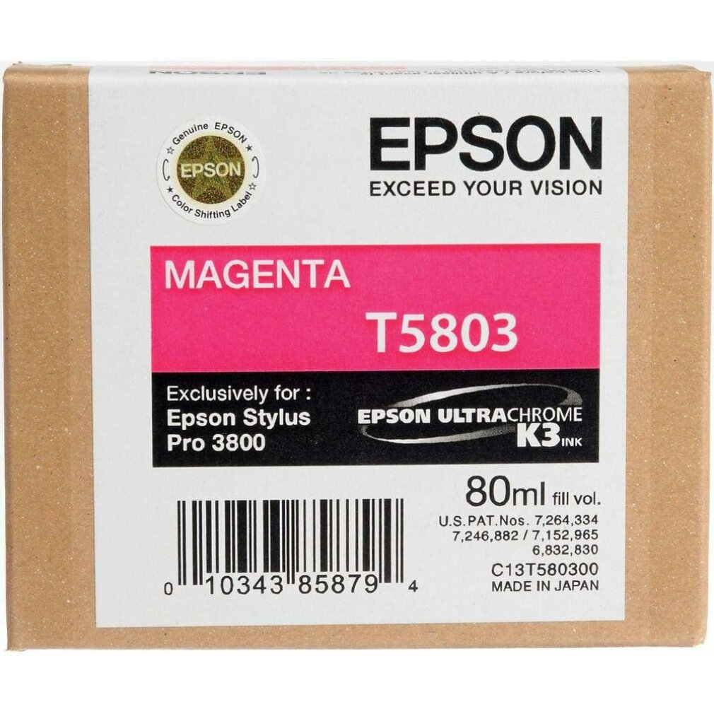 Epson Magenta T5803 inkt voor Epson Stylus Pro 3800 printers.