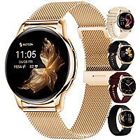 MediaMarkt SILTCON Smartwatch Dames Auréa - Stappenteller - Hartslagmeter - iOS en Android - 5 bandjes Smartwatch Goud aanbieding