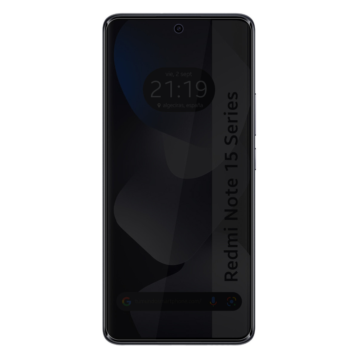 Uno smartphone scuro mostra le 21:19, con testo Redmi Note 15 Series.