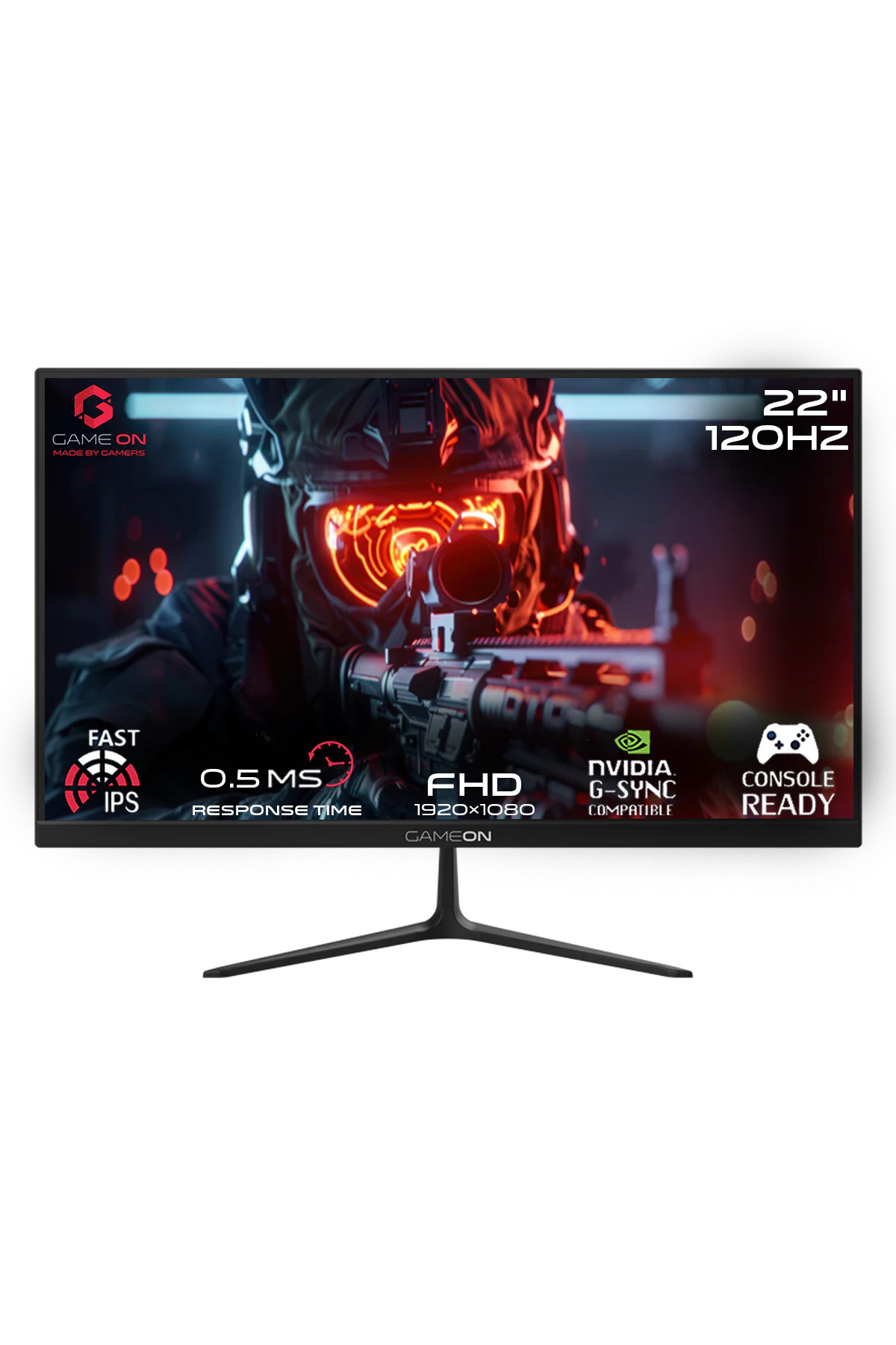 GAMEON GOES22FHD120IPS MPRT  HDMI 2.1 PS5 Destekli Hızlı IPS 22 inç 2K 0,5 ms Gaming Monitör Siyah