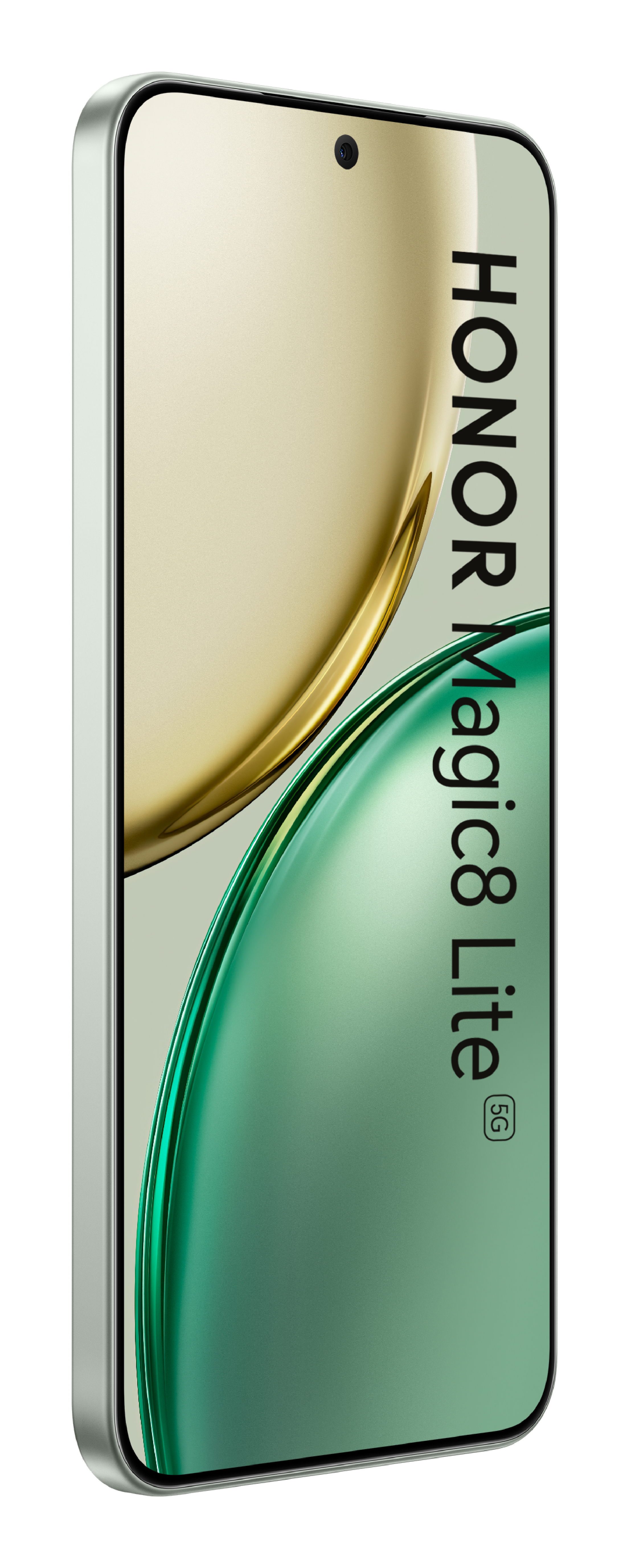 Uno smartphone elegante con testo HONOR Magic8 Lite e simbolo 5G.