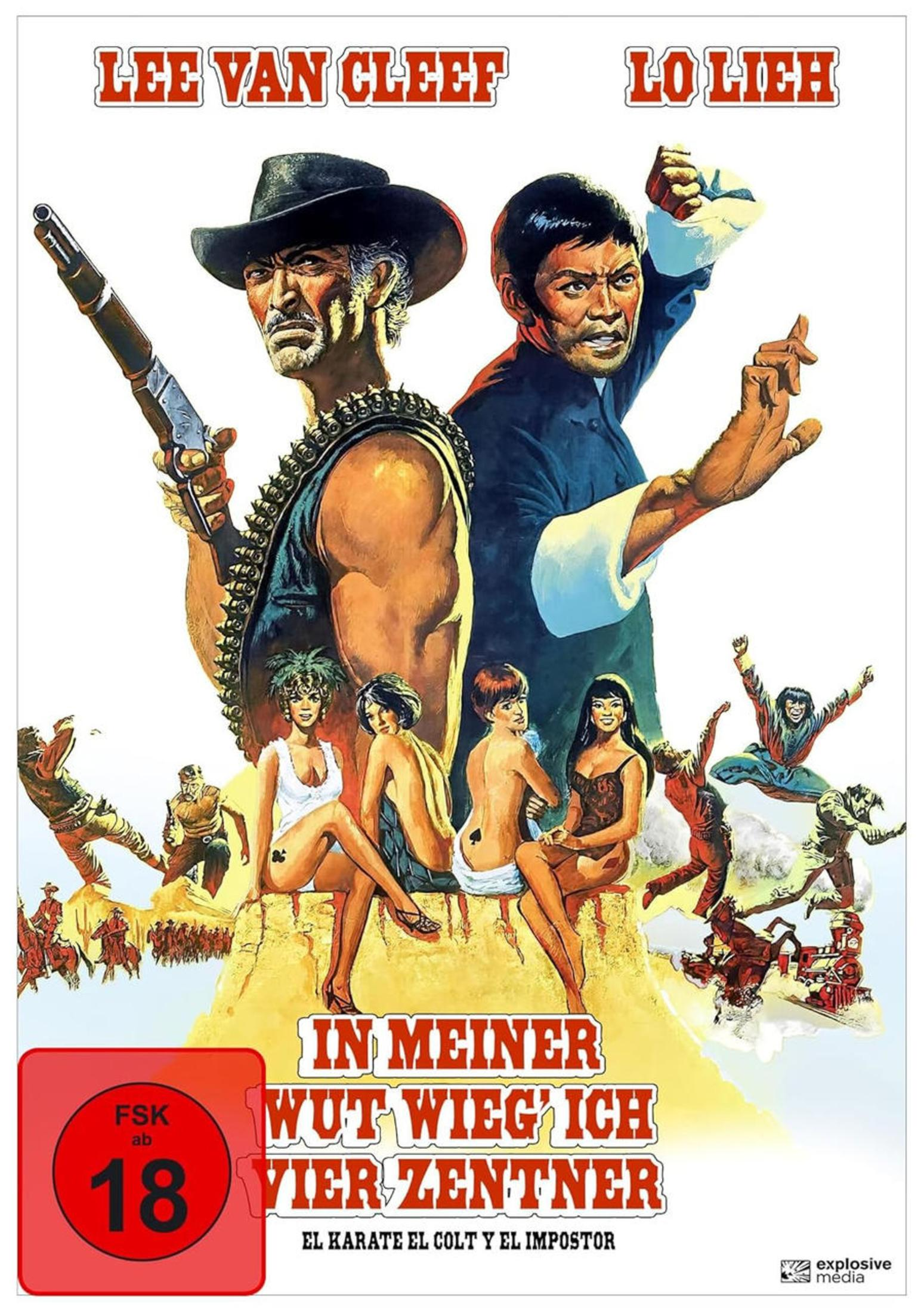 Filmplakat: Zwei Männer, vier Frauen, ein Cowboy, ein Zug, FSK 18.