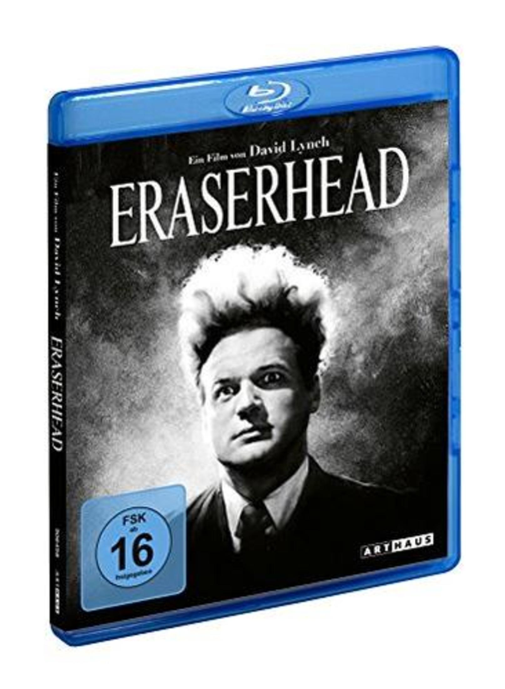 Custodia Blu-ray di Eraserhead di David Lynch con un ritratto in bianco e nero.