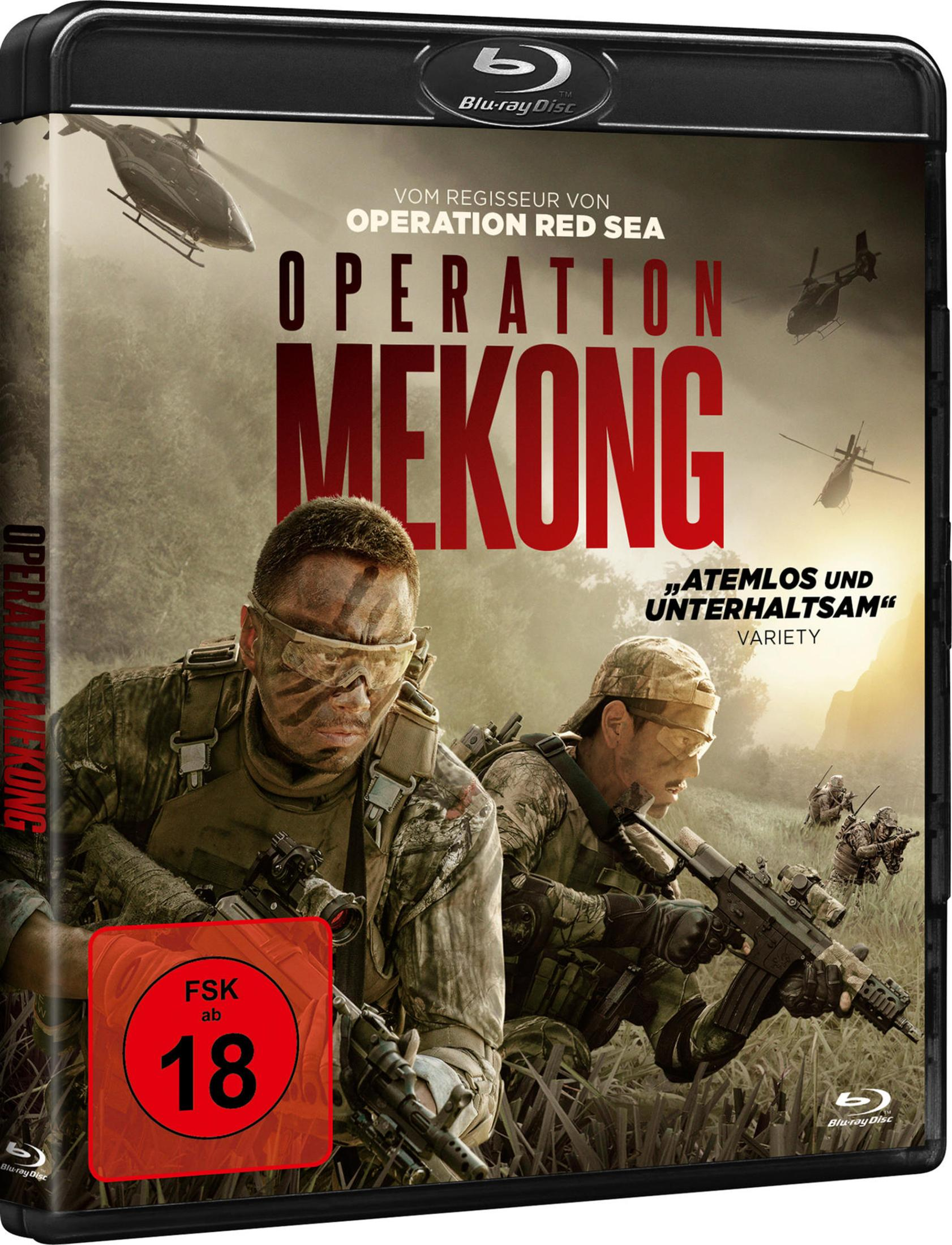 Due soldati con trucco mimetico, elicotteri nel cielo, Blu-ray Operazione Mekong.