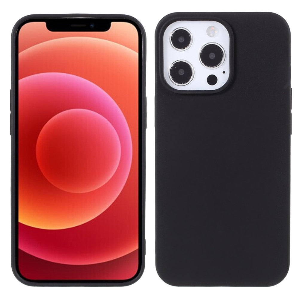 Ein schwarzes Smartphone mit einem bunten Hintergrund und einer Kamera auf der Rückseite.