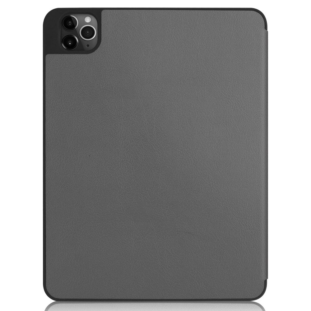 Graue Tablet-Rückseite mit Kameralinse und schwarzem Rand.