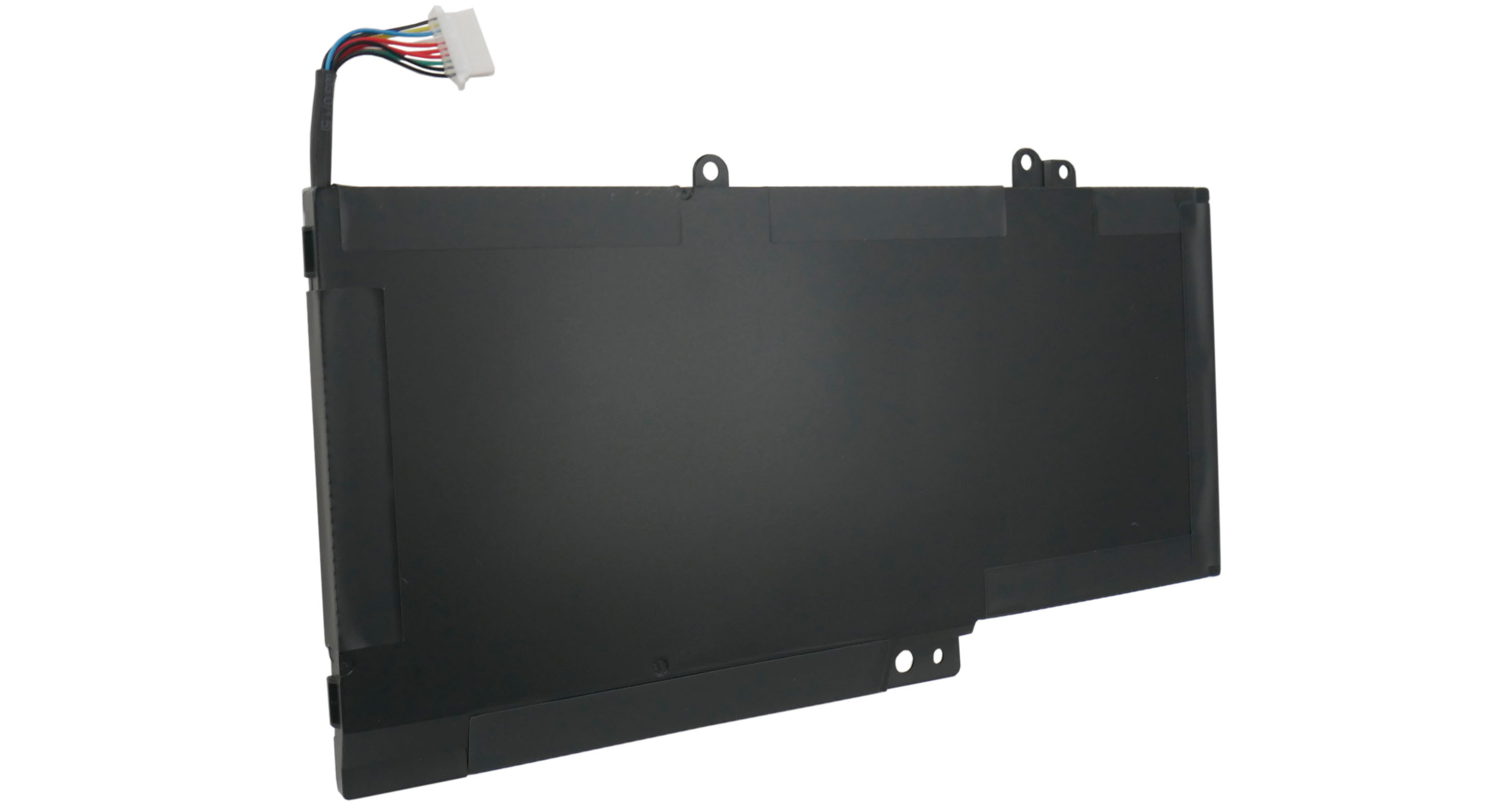 Czarna bateria do laptopa z kablem i białym złączem.