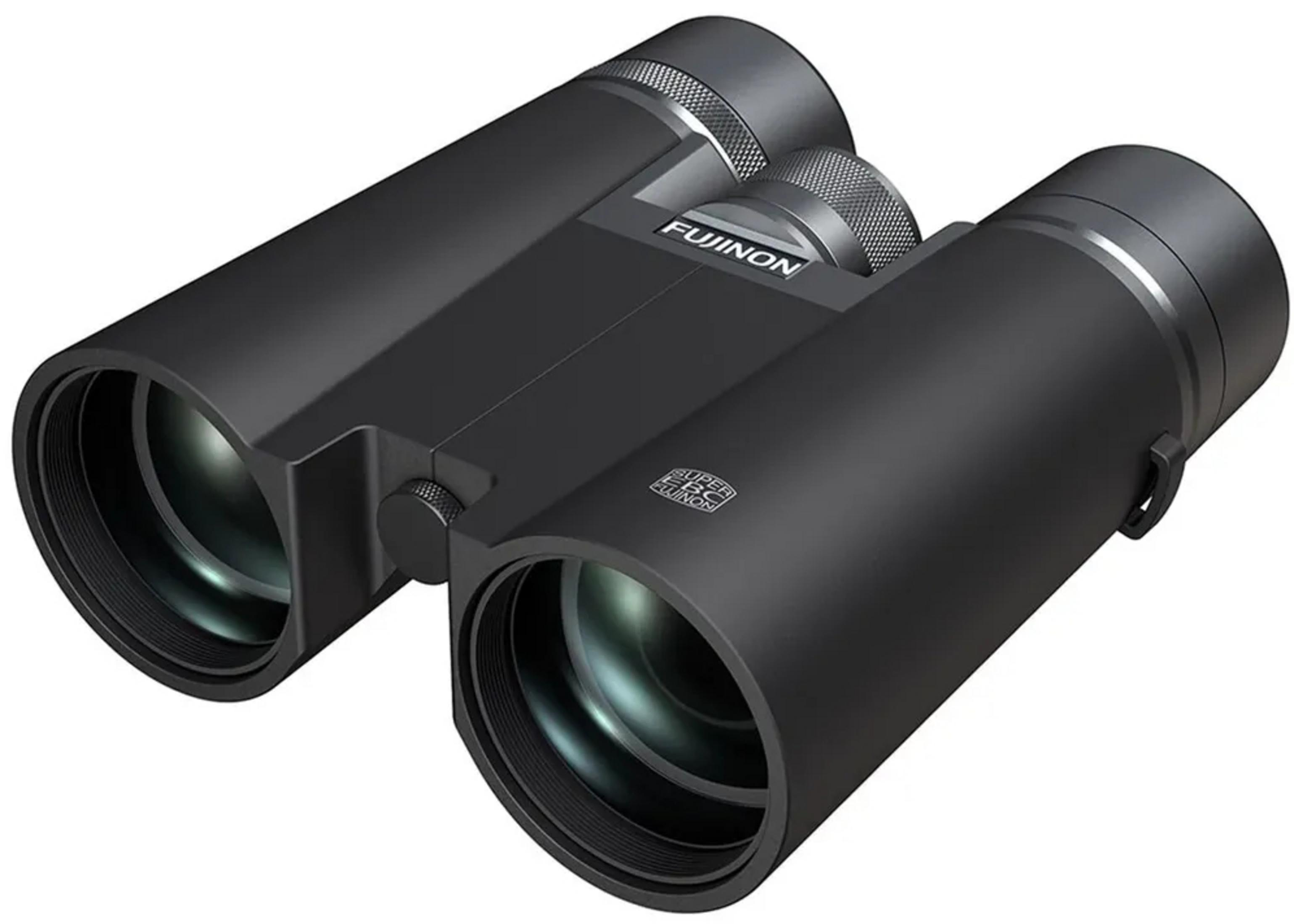 Binocolo Fujinon nero con rotella di messa a fuoco e dettagli argentati.