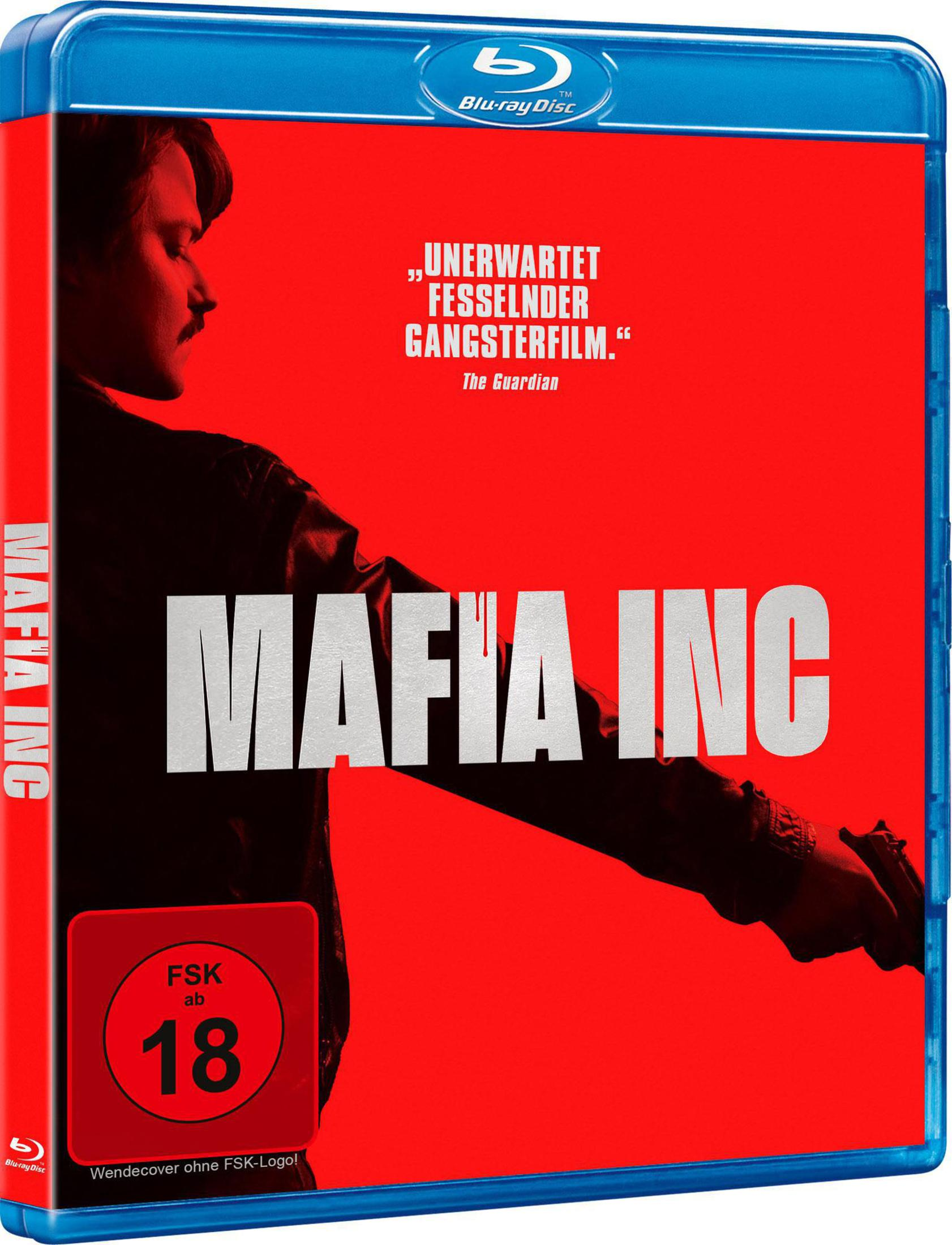 Custodia Blu-ray con sfondo rosso, poster del film 'Mafia Inc'.