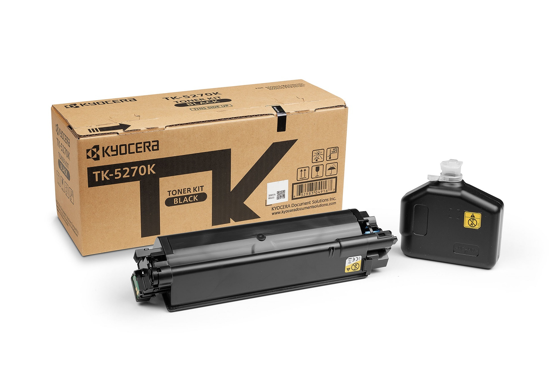 Kyocera TK-5270K tonerkit: doos, tonerunit en navulfles.