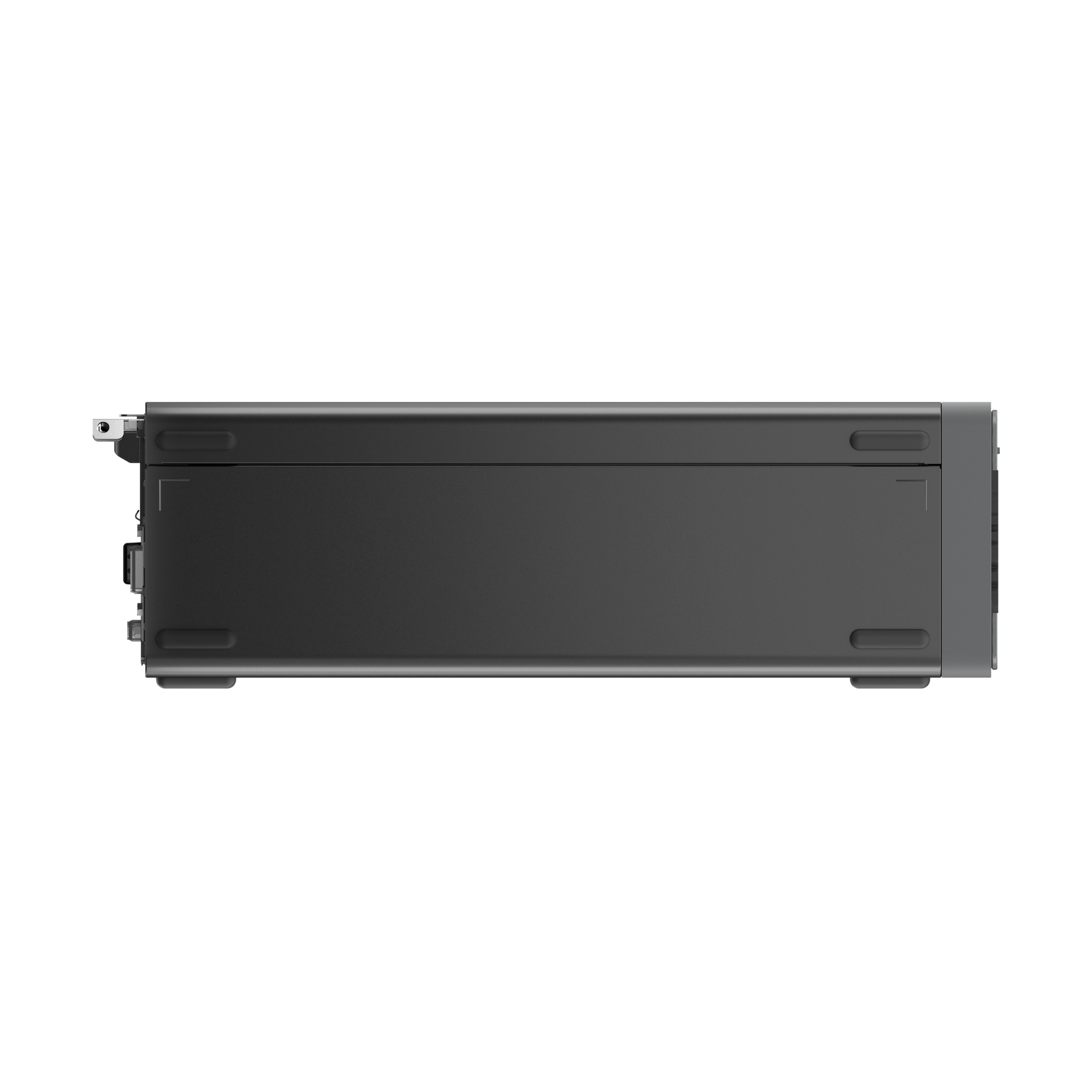 Dispositivo elettronico nero con porte sul lato sinistro.