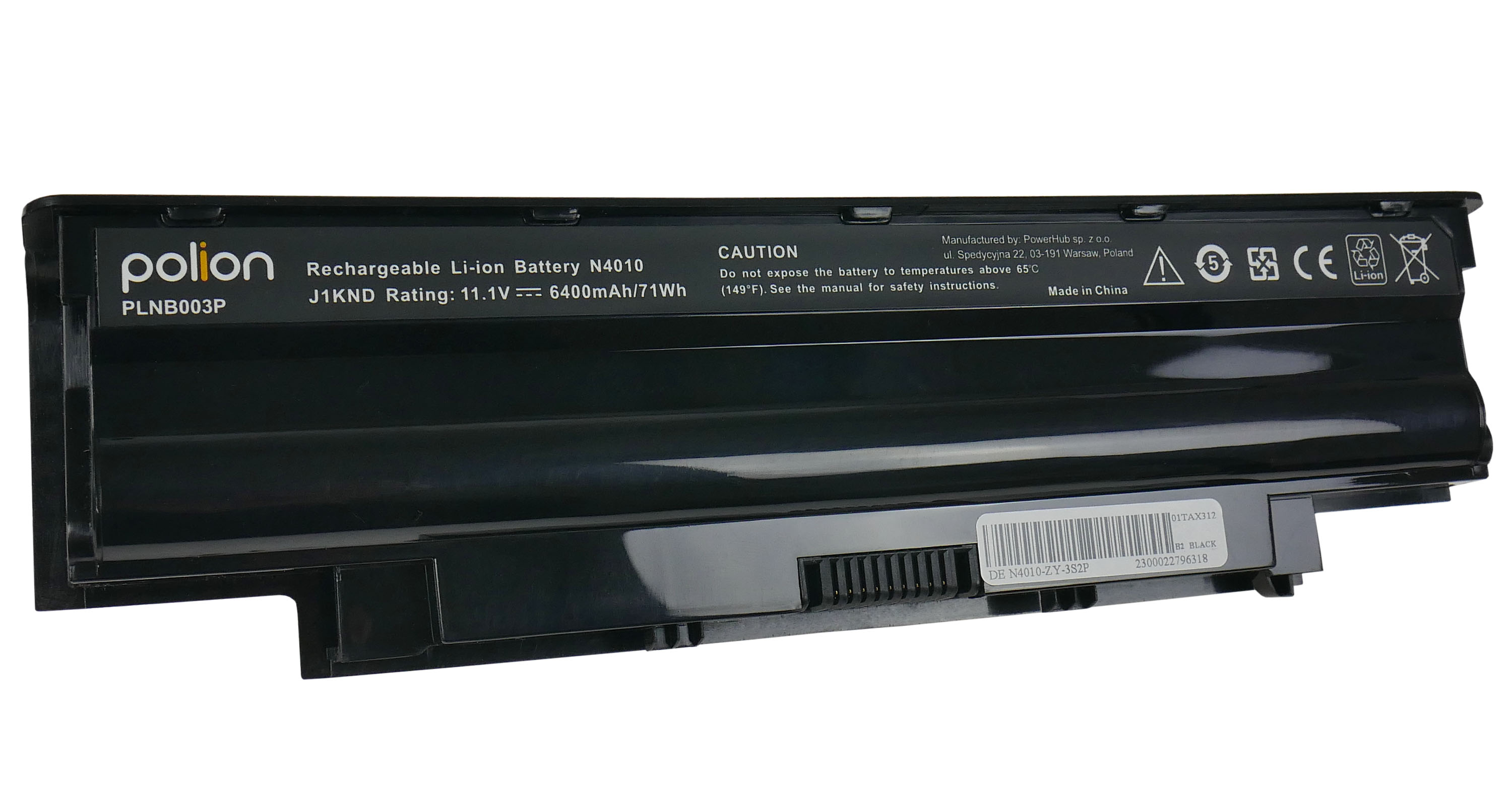 Czarny akumulator Li-ion Polion N4010 do laptopa.