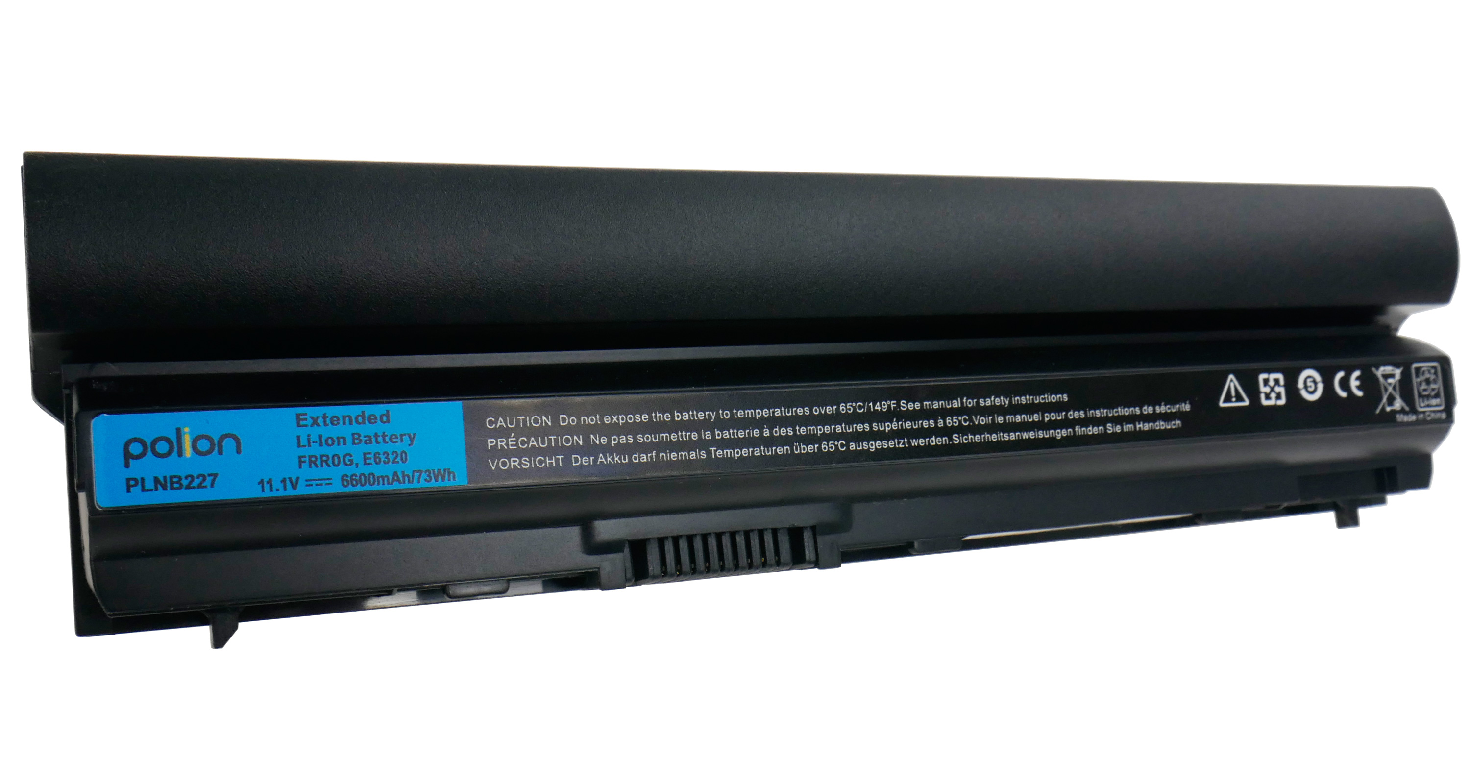 Czarna bateria do laptopa z niebieską etykietą, model PLNB227, 11,1V 6600mAh.