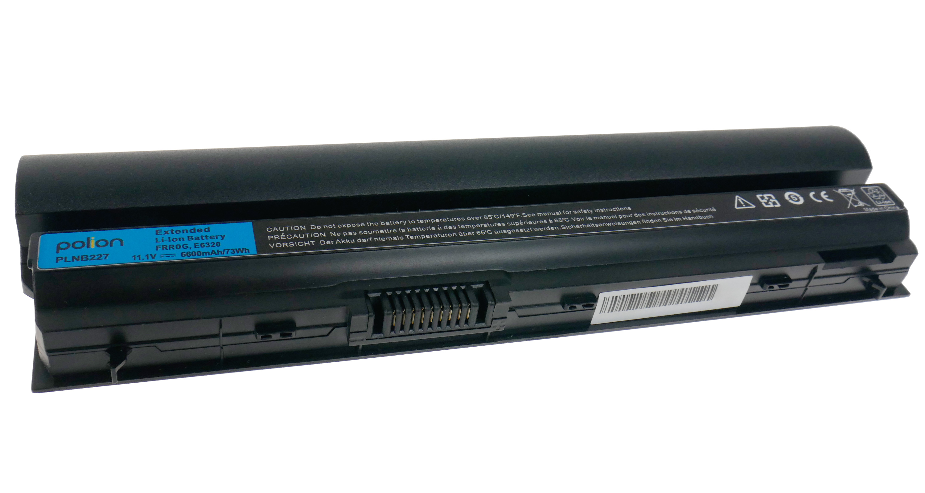 Czarna bateria Li-Ion z niebieską etykietą, model PLNB227, 11.1V 6600mAh.