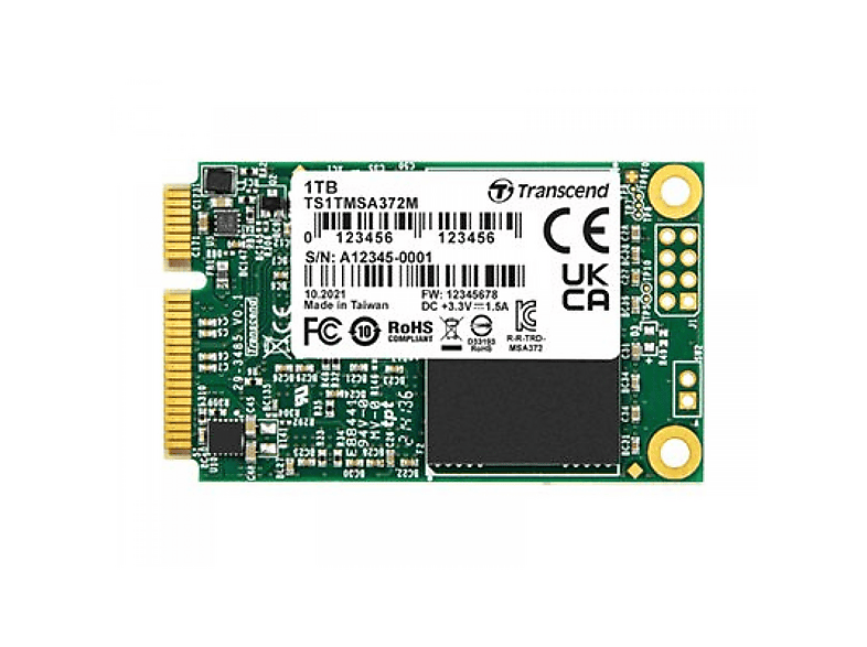 TRANSCEND MSA372M - SSD - 32 GB - intern - mSATA Arbeitsspeicher 1,0 GB DDR