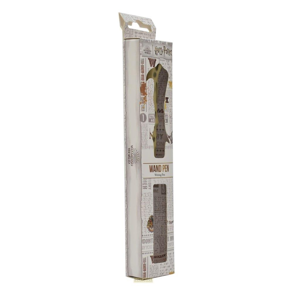 Harry Potter Zauberstabstift in Verpackung mit Zaubererwelt und Text.