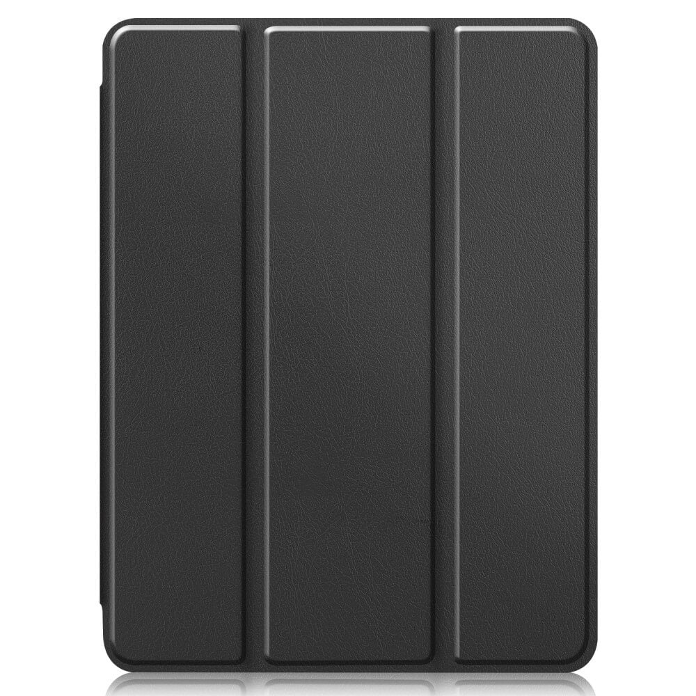 Schwarzer Tablet-Schutz mit drei vertikalen Falten.