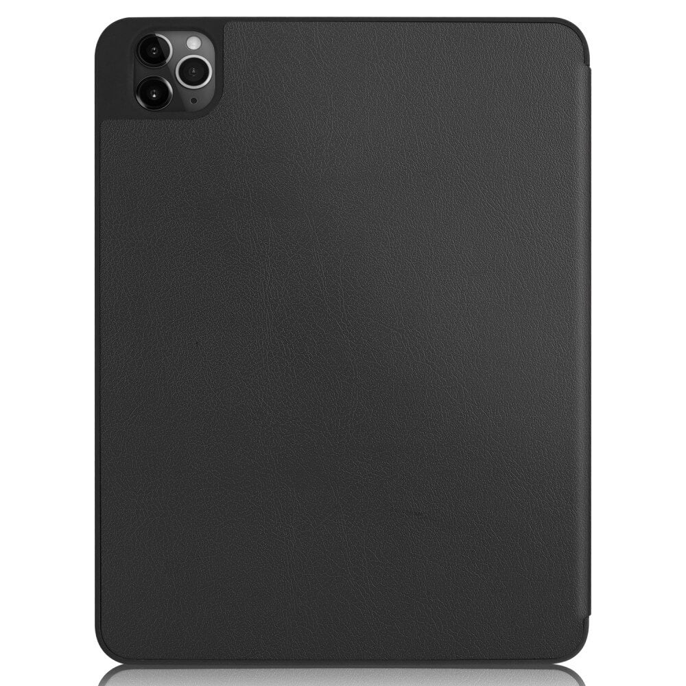 Ein schwarzes Tablet mit einer Kamerainsel oben links.