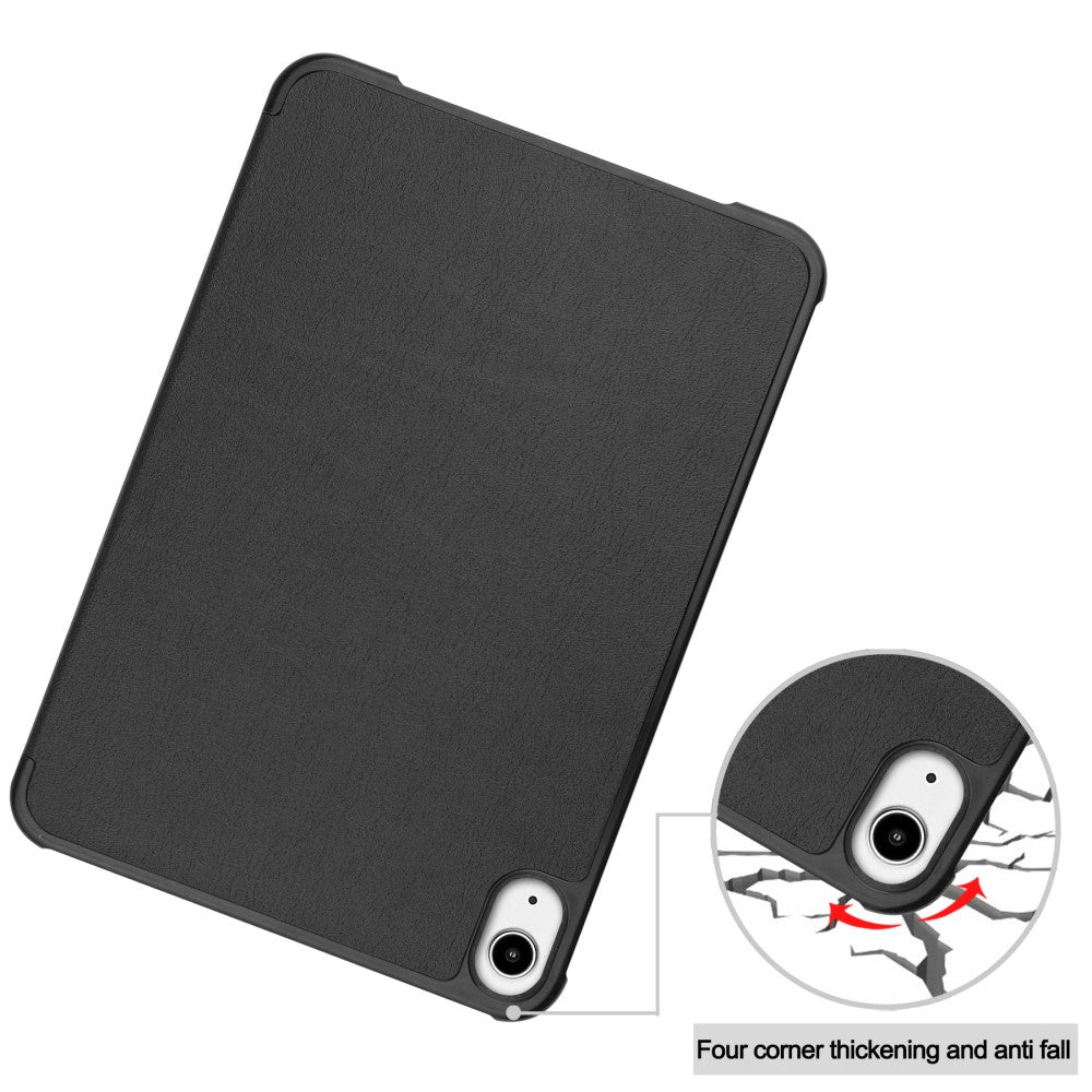 Coque noire pour tablette avec coins renforcés et détail anti-chute.