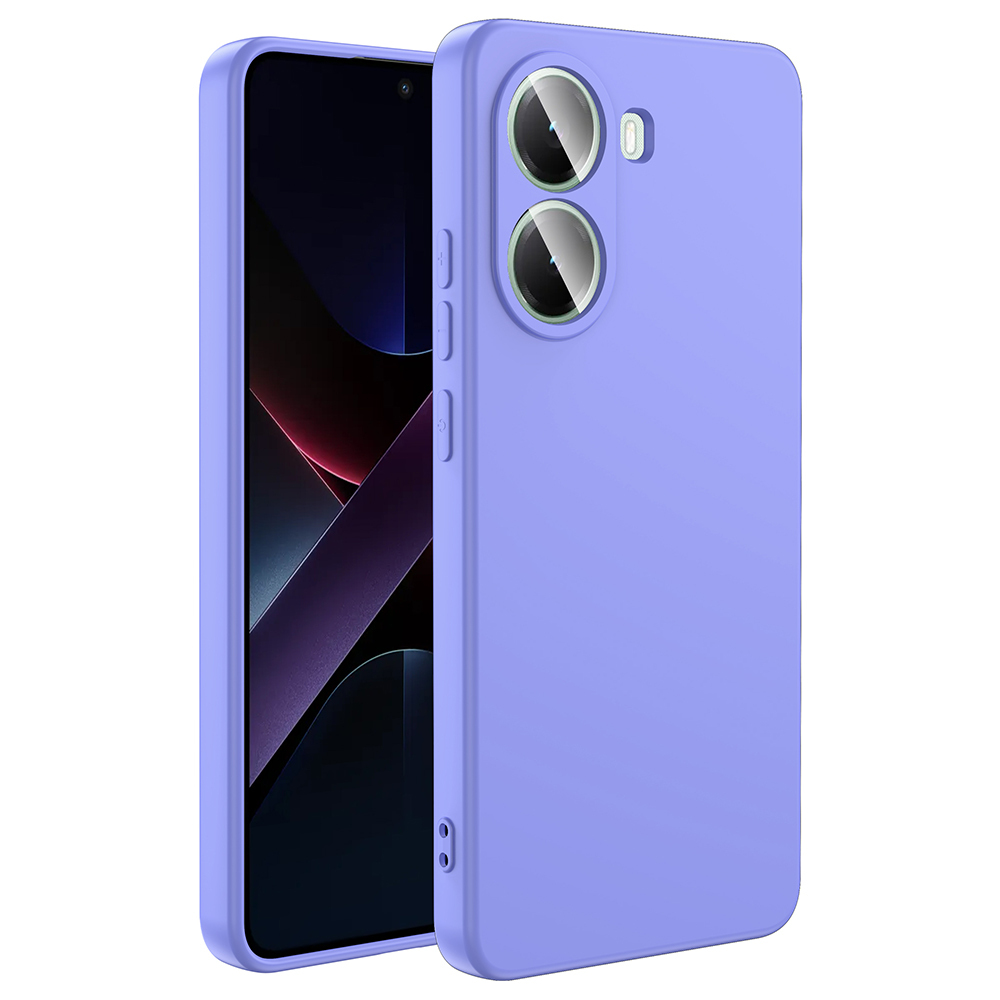 GPACK Xiaomi Poco X7 Pro Uyumlu Lansman Silikon İçi Kadife Telefon Kılıfı Lila