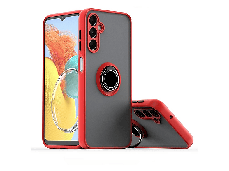 GPACK Samsung Galaxy A17 Uyumlu Montreal Yüzüklü Mıknatıslı Silikon Telefon Kılıfı Kırmızı