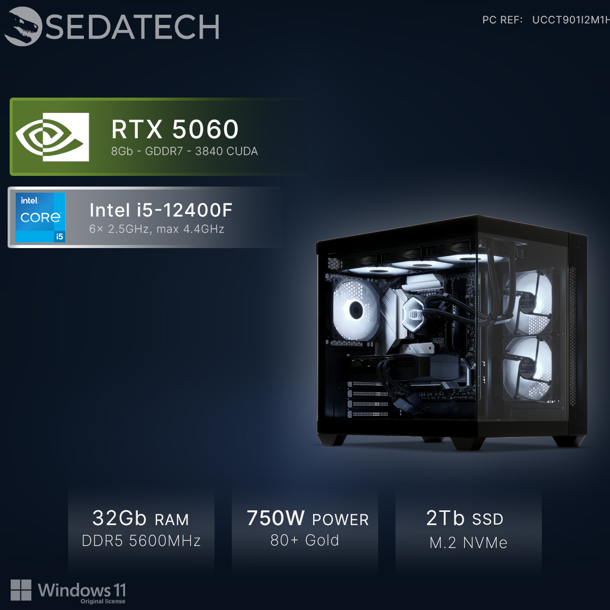 Komputer z RTX 5060, Intel i5, 32GB RAM, 750W, SSD 2TB.
