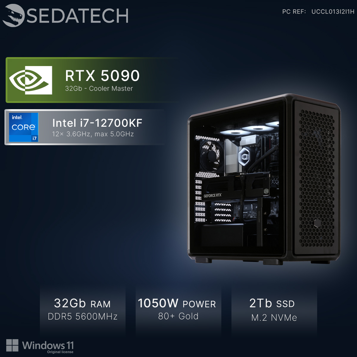 PC Gaming: RTX 5090, Intel i7-12700KF, 32GB RAM, PSU 1050W, SSD 2TB.