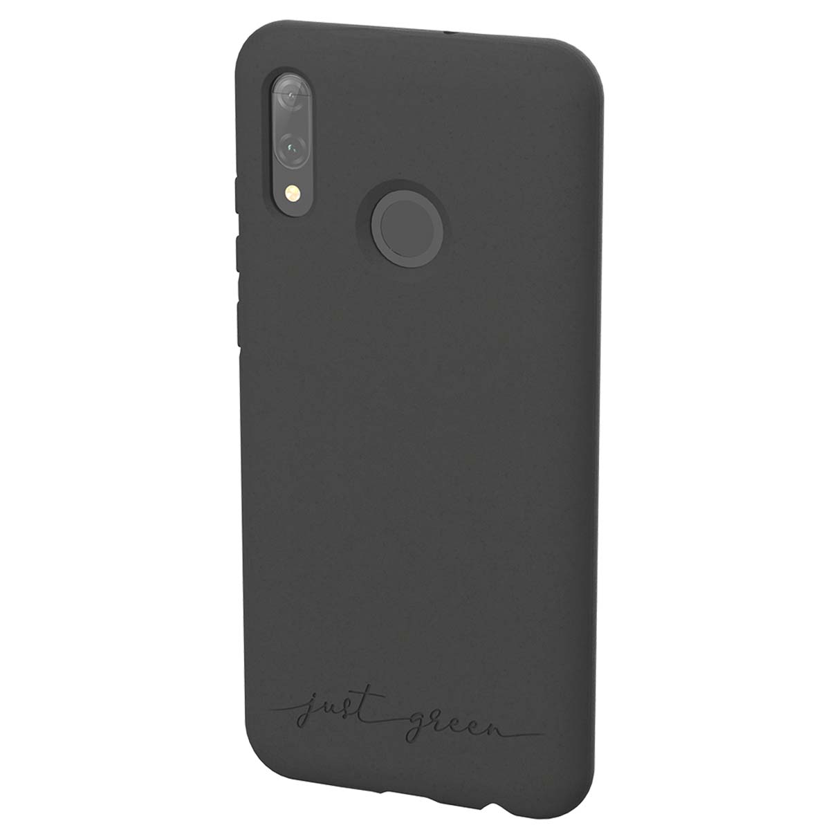 Custodia grigio scuro con fotocamere e sensore impronte.