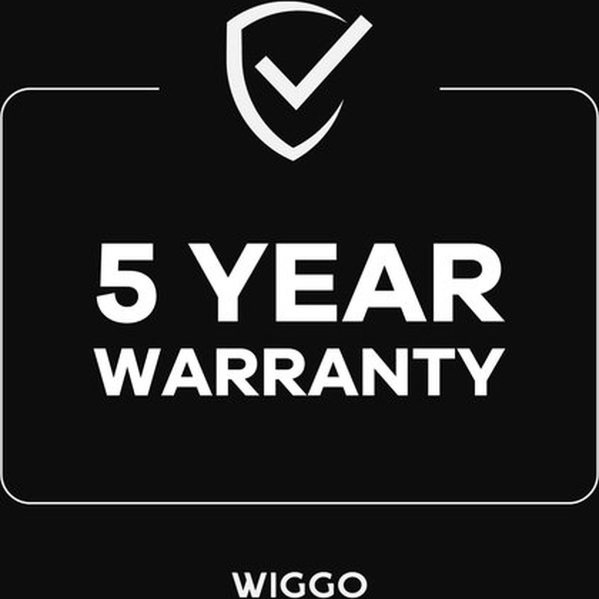 5 jaar garantie met schildicoon en Wiggo-logo.
