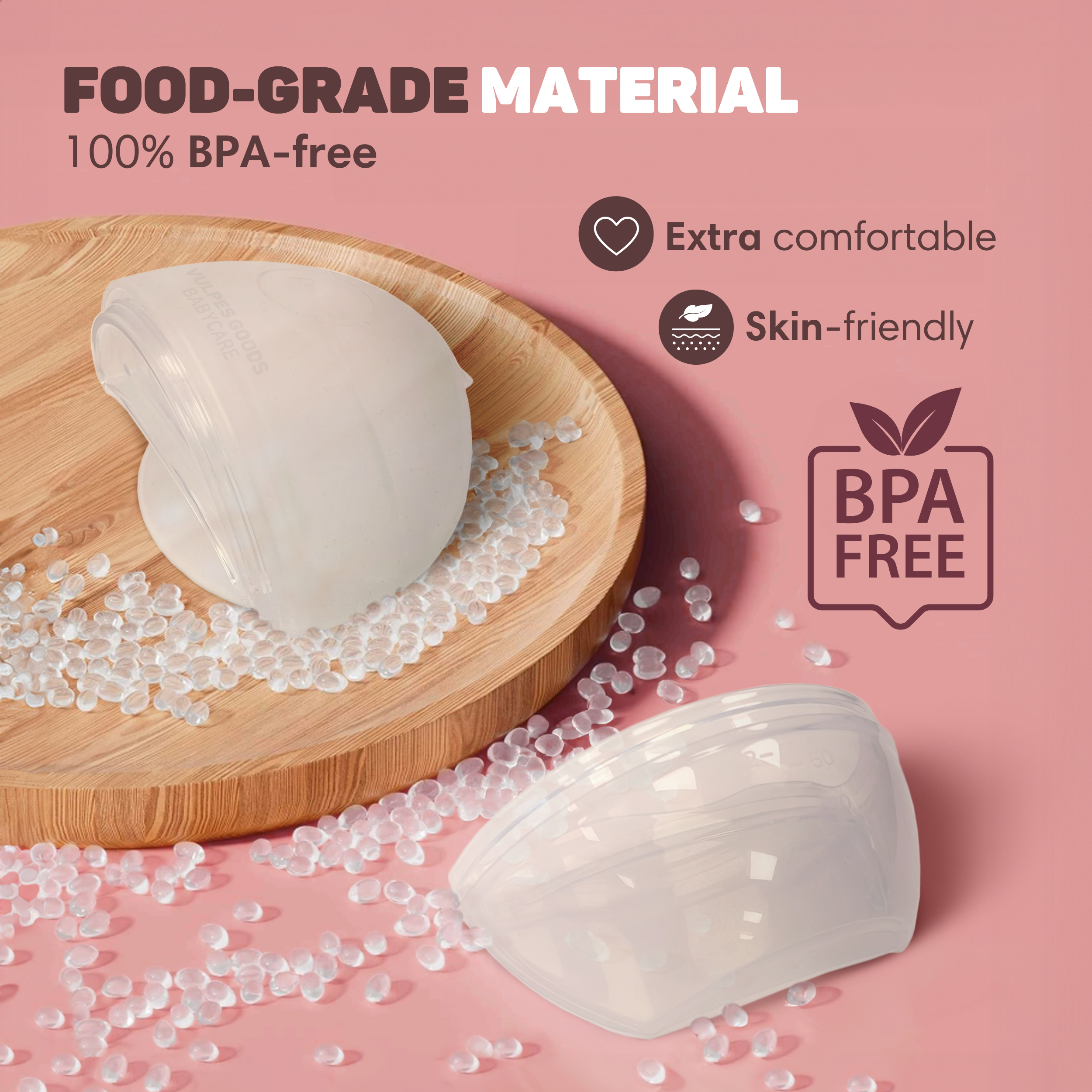 Voedselveilig materiaal, 100% BPA-vrij, comfortabel, huidvriendelijk.