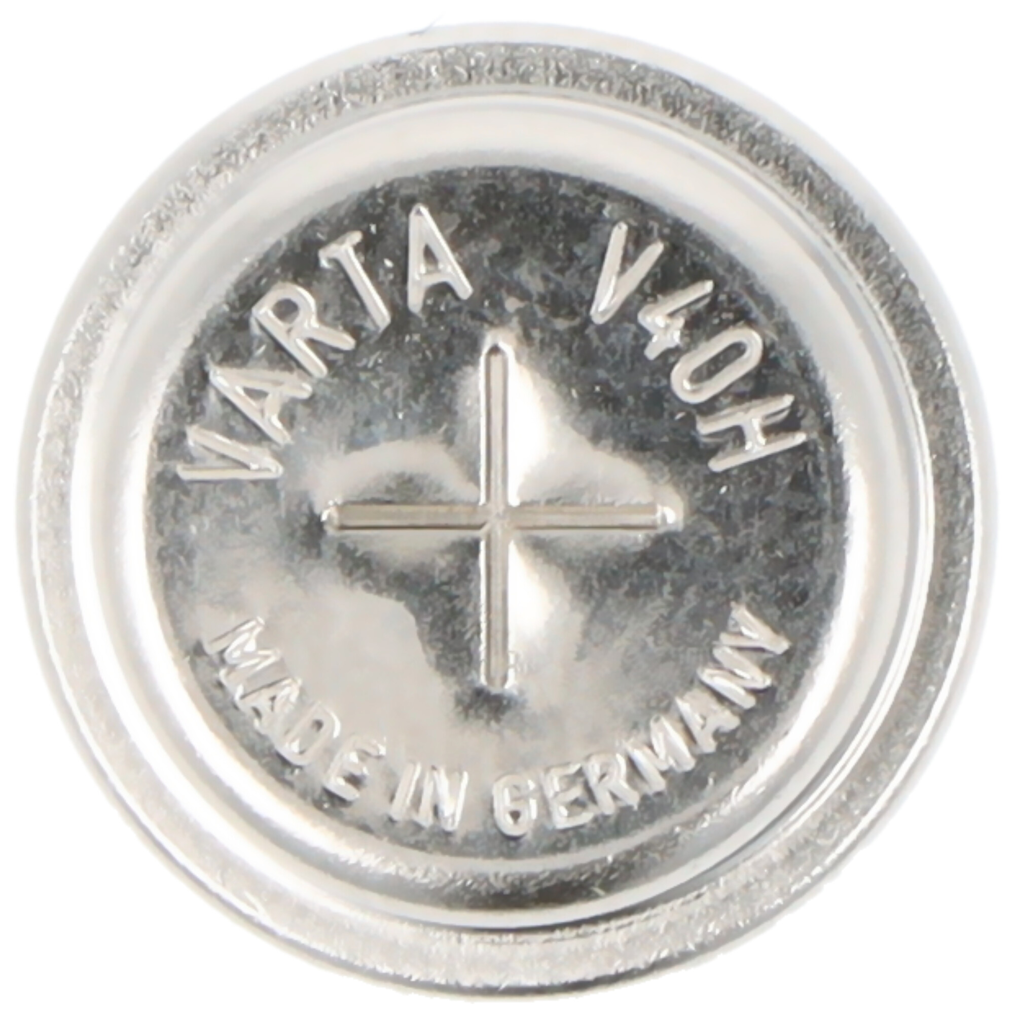 Varta V40H pil, Made in Germany, çapraz kabartmalı.