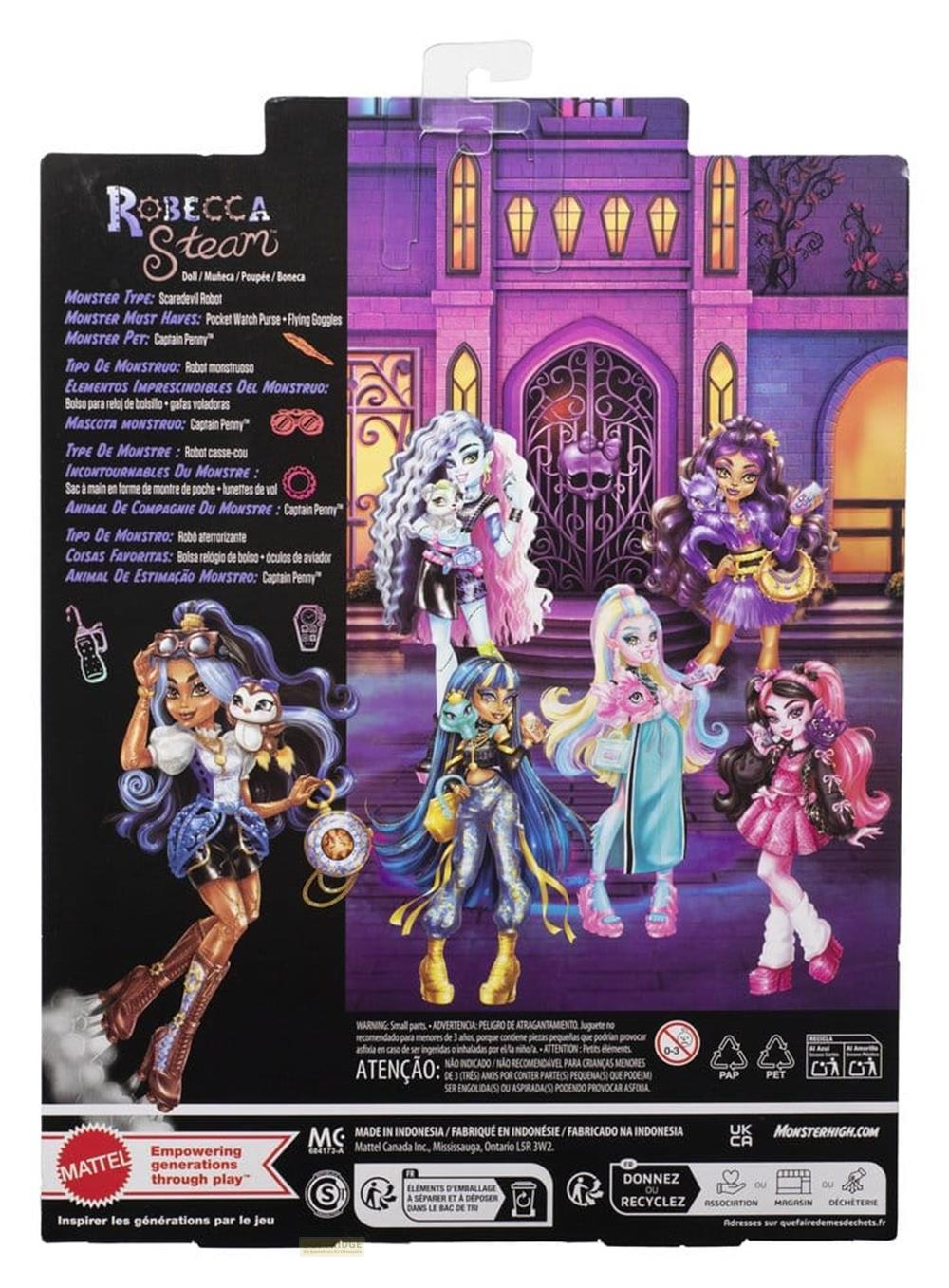 Monster High Puppen mit Schloss-Kulisse, Robecca Steam und Freunde.