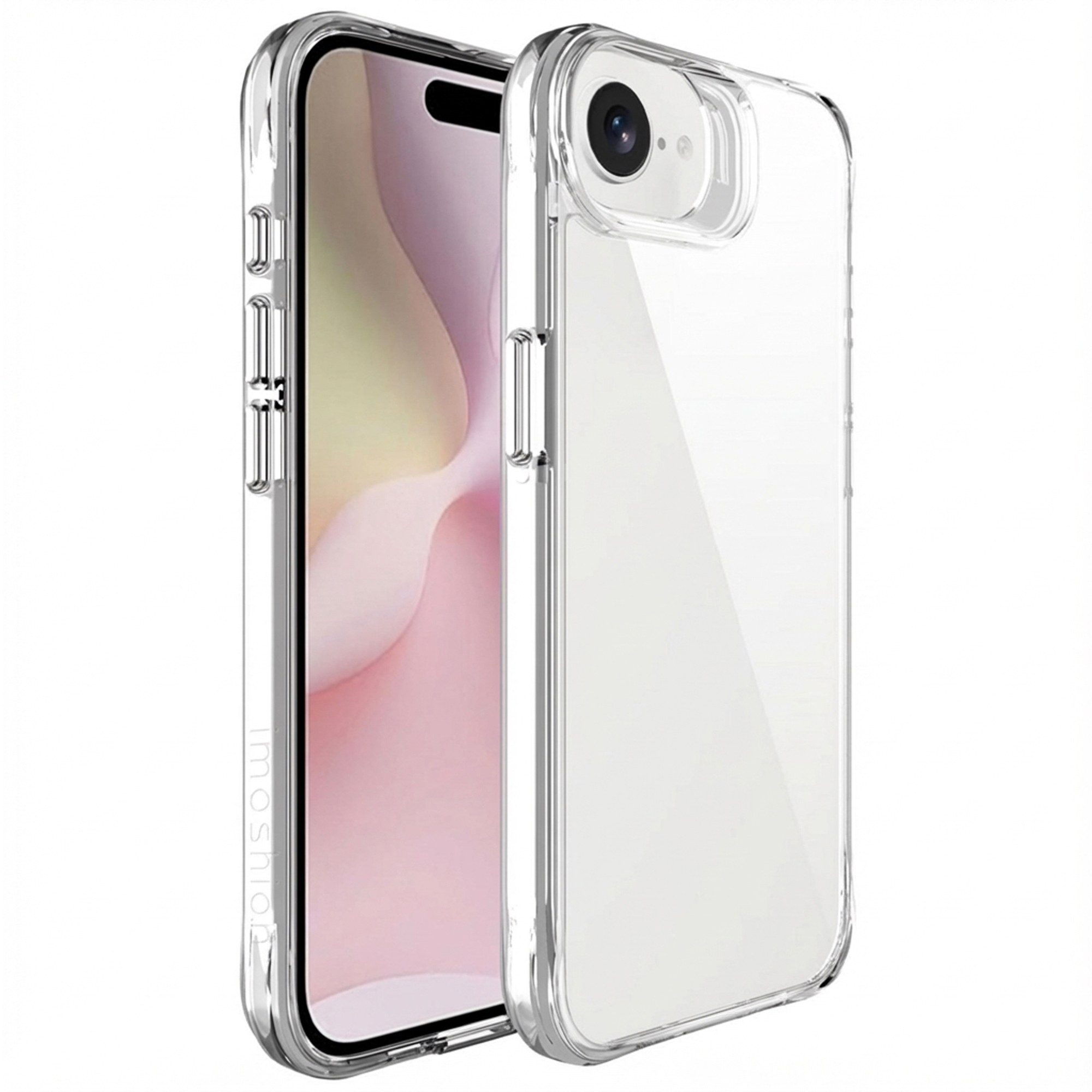 Une coque de téléphone transparente avec un téléphone à l'intérieur.
